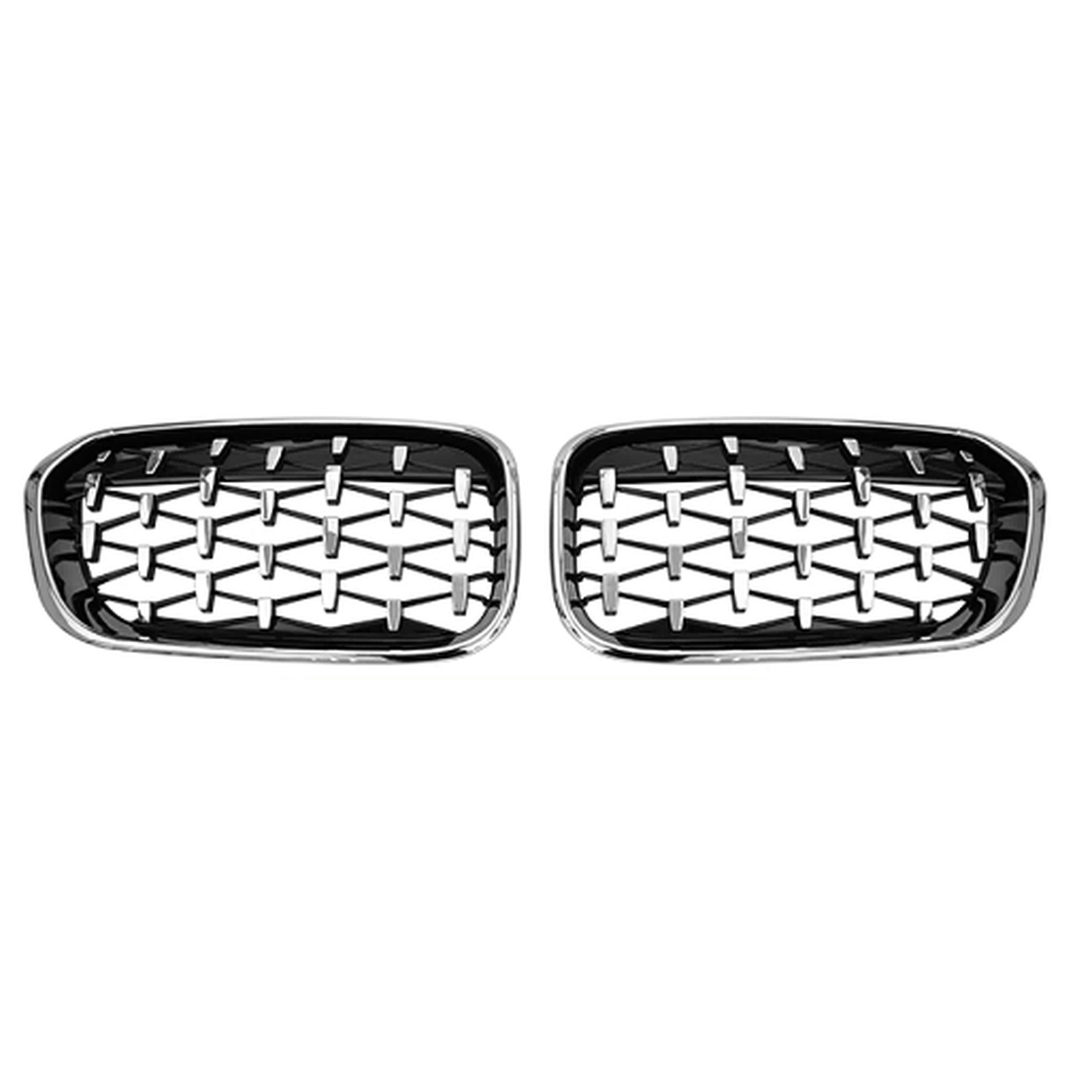 Chrome frame with chrome point grille MTP-BMG-378 for BMW