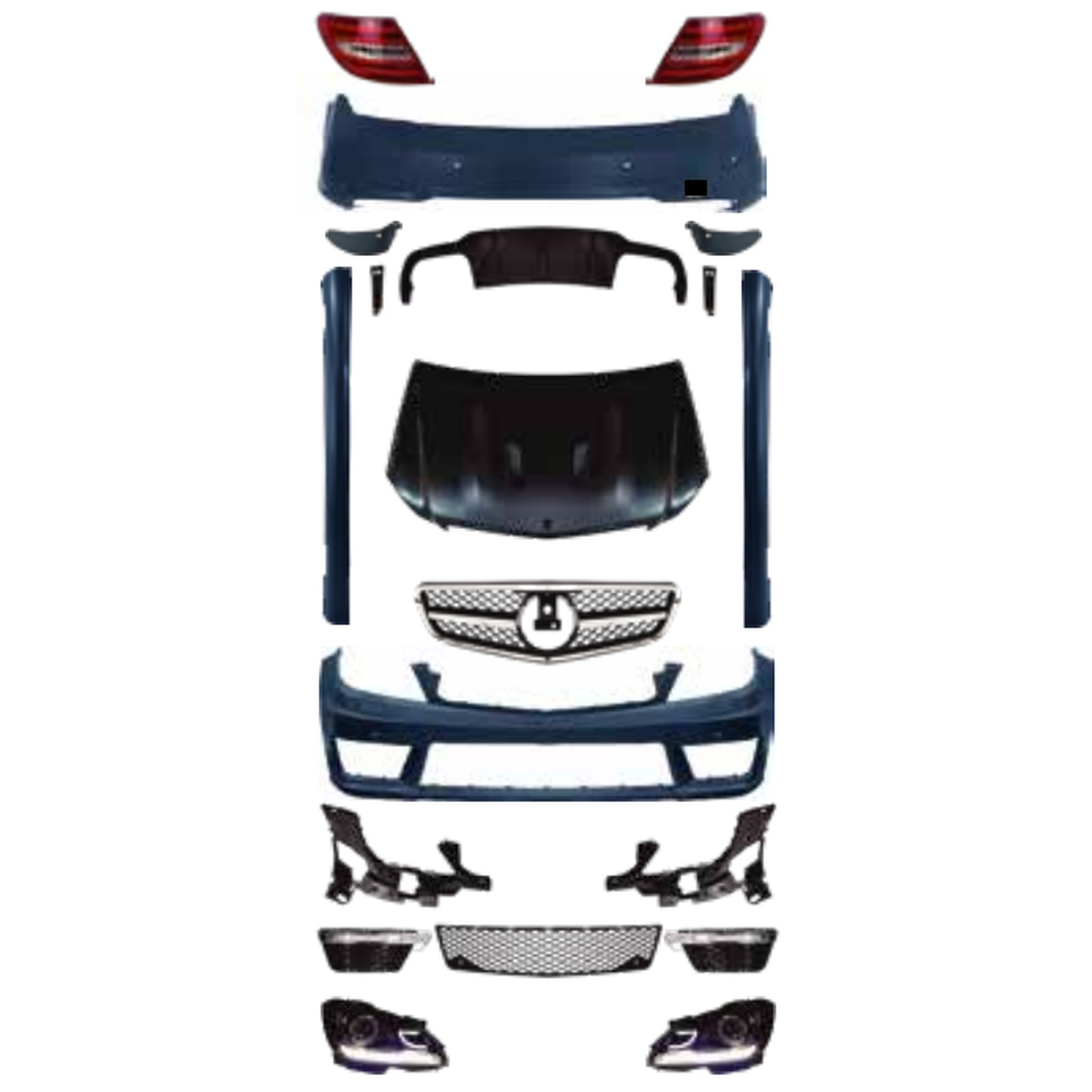 C63 Old To New Bodykits MTP-W204-001 for BENZ