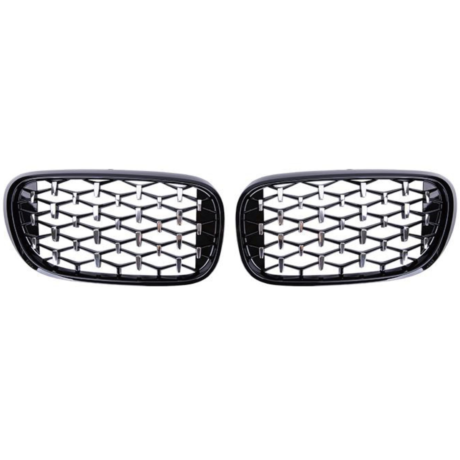 Black frame with chrome point Grille MTP-BMG-208 for BMW