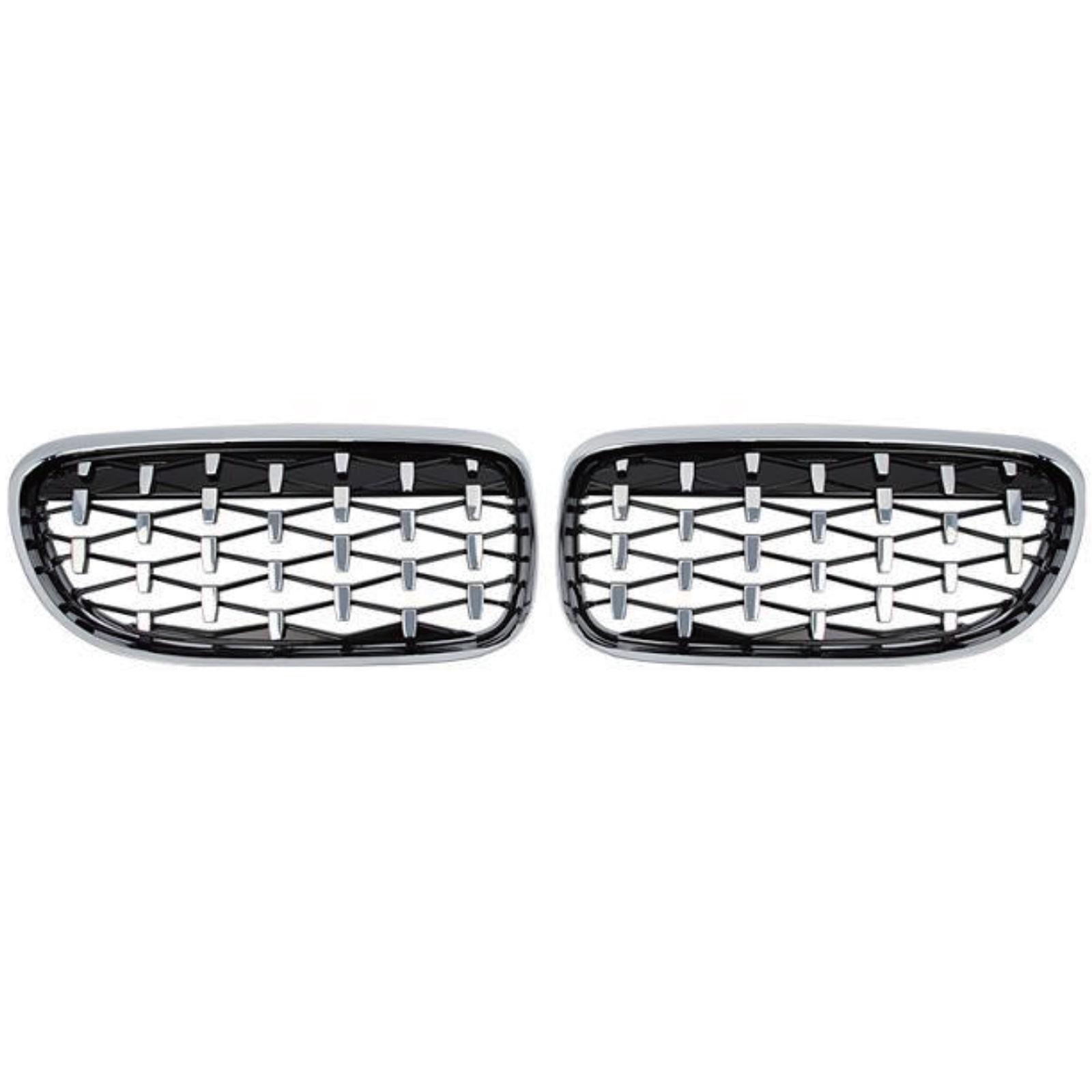 Chrome frame with chrome point grille MTP-BMG-485 for BMW
