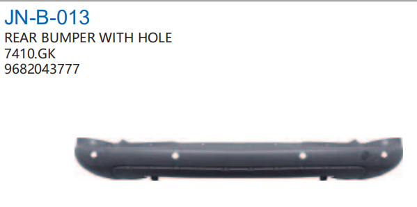 Rear Bumper PG0050190J for 标致 Peugeot