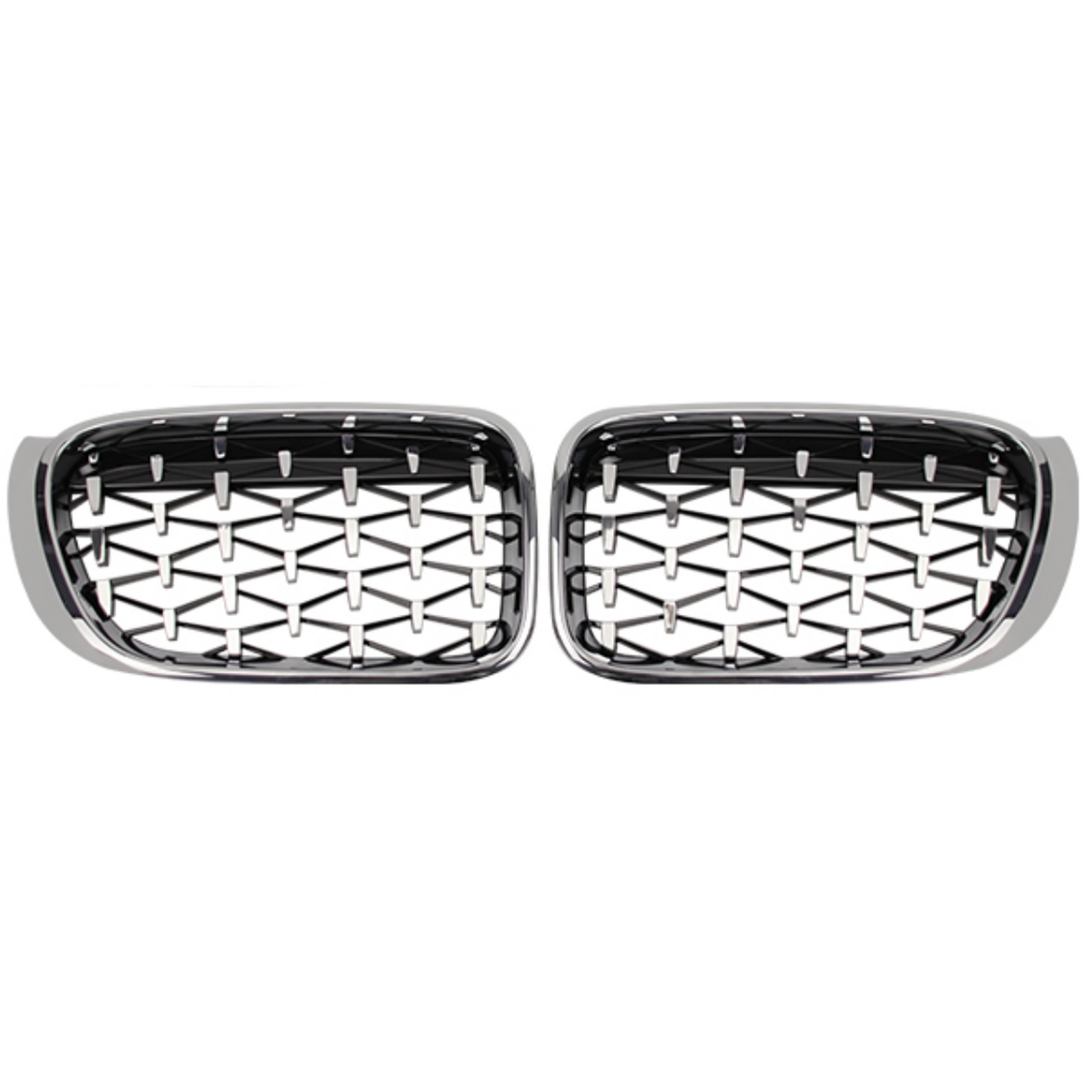 Chrome frame with chrome point Grille MTP-BMG-360 for BMW