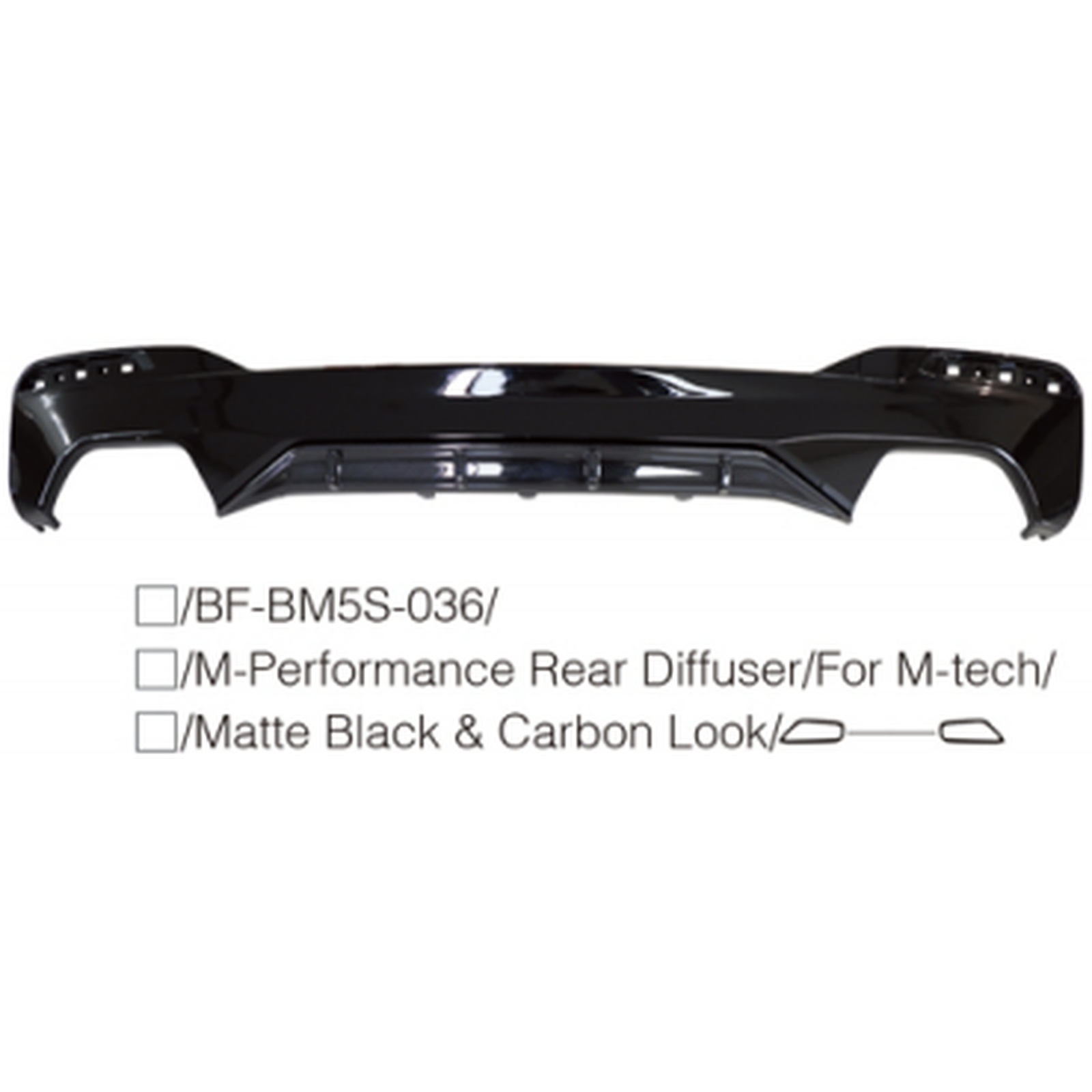 M-Performance Rear Diffuser/For M-Tech/ Gloss Black/口----口 MTP-G30-054 for BMW