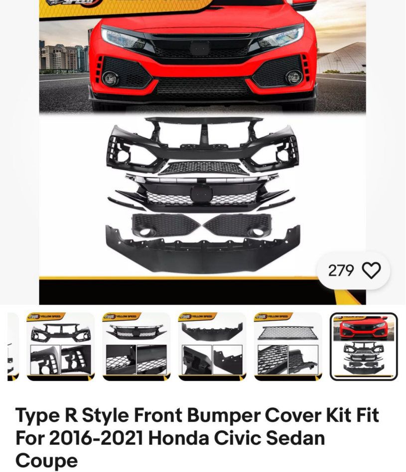 Front Bumper Upgrade Kit HDT0851810 for 本田改装 Honda