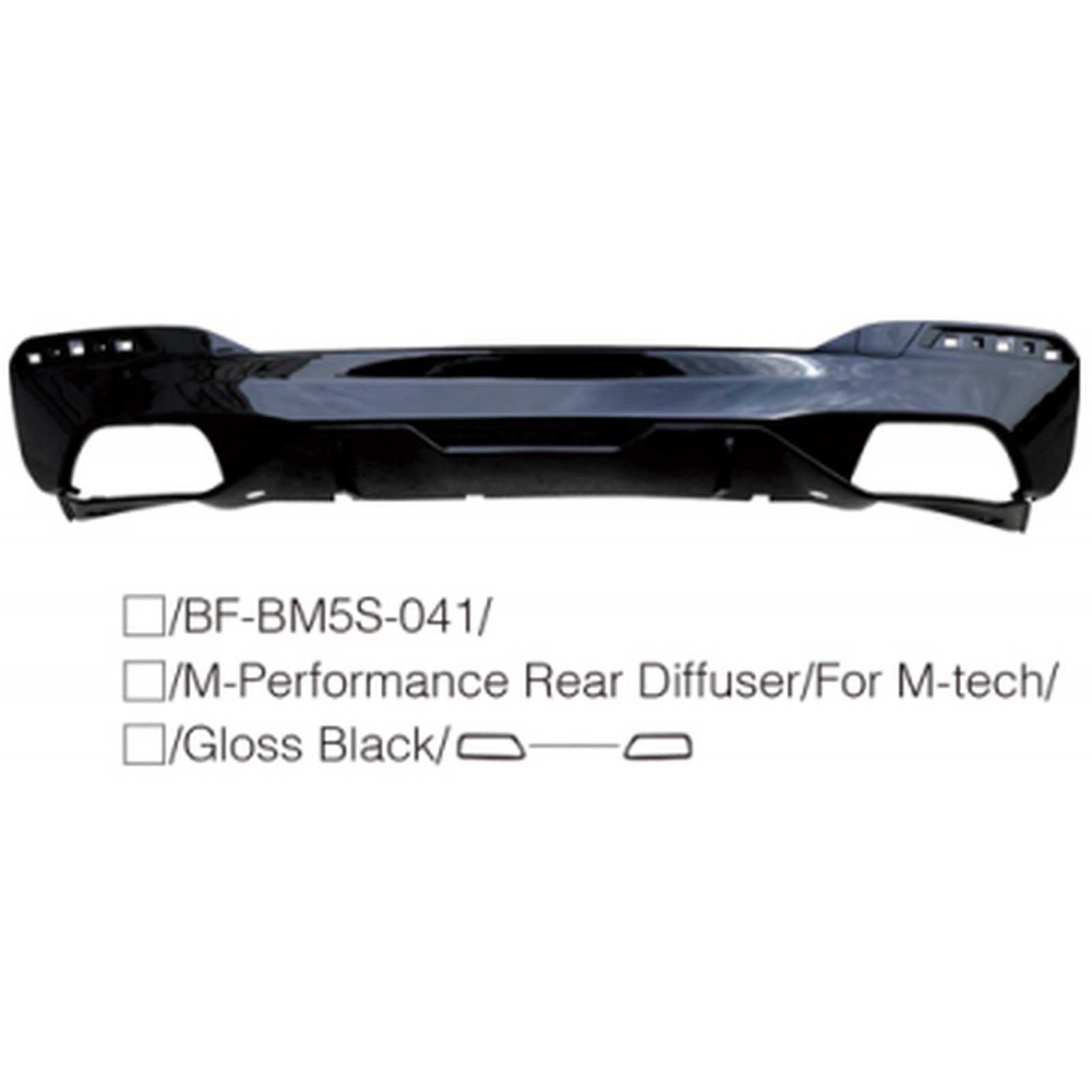 M-Performance Rear Diffuser/For M-Tech/ Gloss Black & Carbon Look/ MTP-G30-059 for BMW