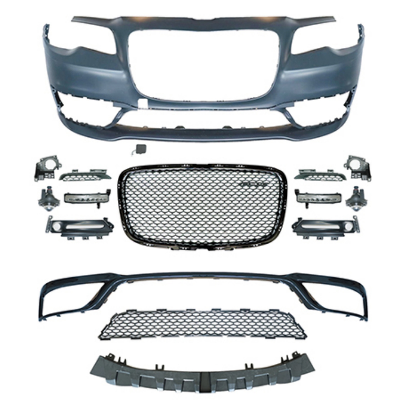 SRT Front Bumper With Fog Lamp & DRL/12+(Without Sensor Hole/ With Trailer Cover MTP-CHYRS-006-2 for CHRYSLER