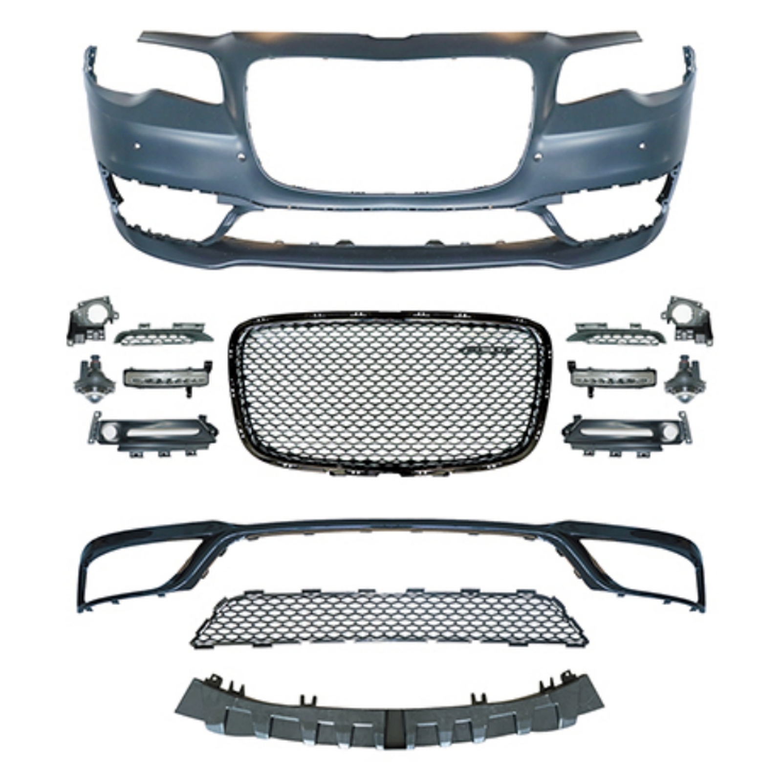 SRT Front Bumper With Fog Lamp & DRL/12+(With Sensor Hole/ Without Trailer Cover） MTP-CHYRS-006-1 for CHRYSLER