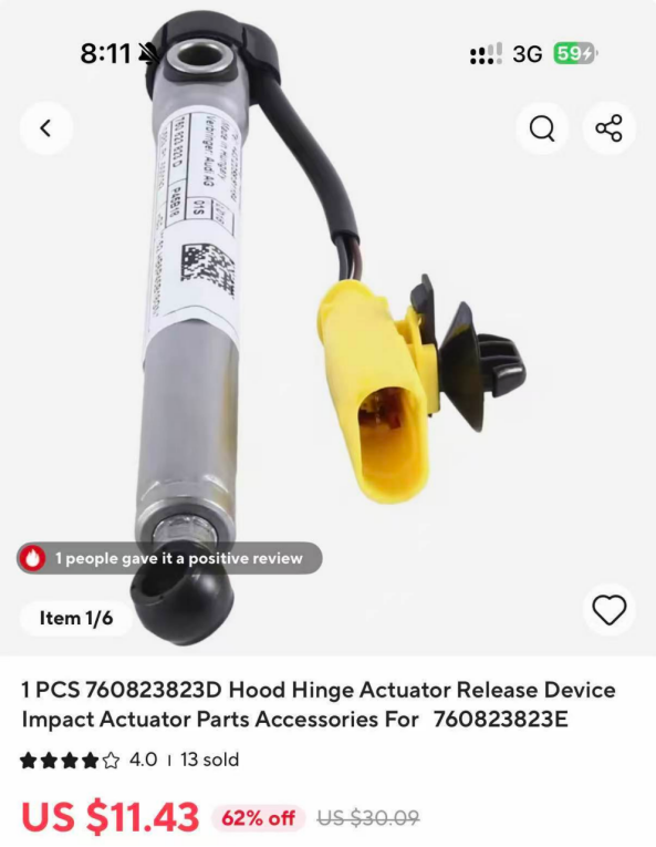 Bonnet/Hood Actuator for Volkswagen TOUAREG 2018-23