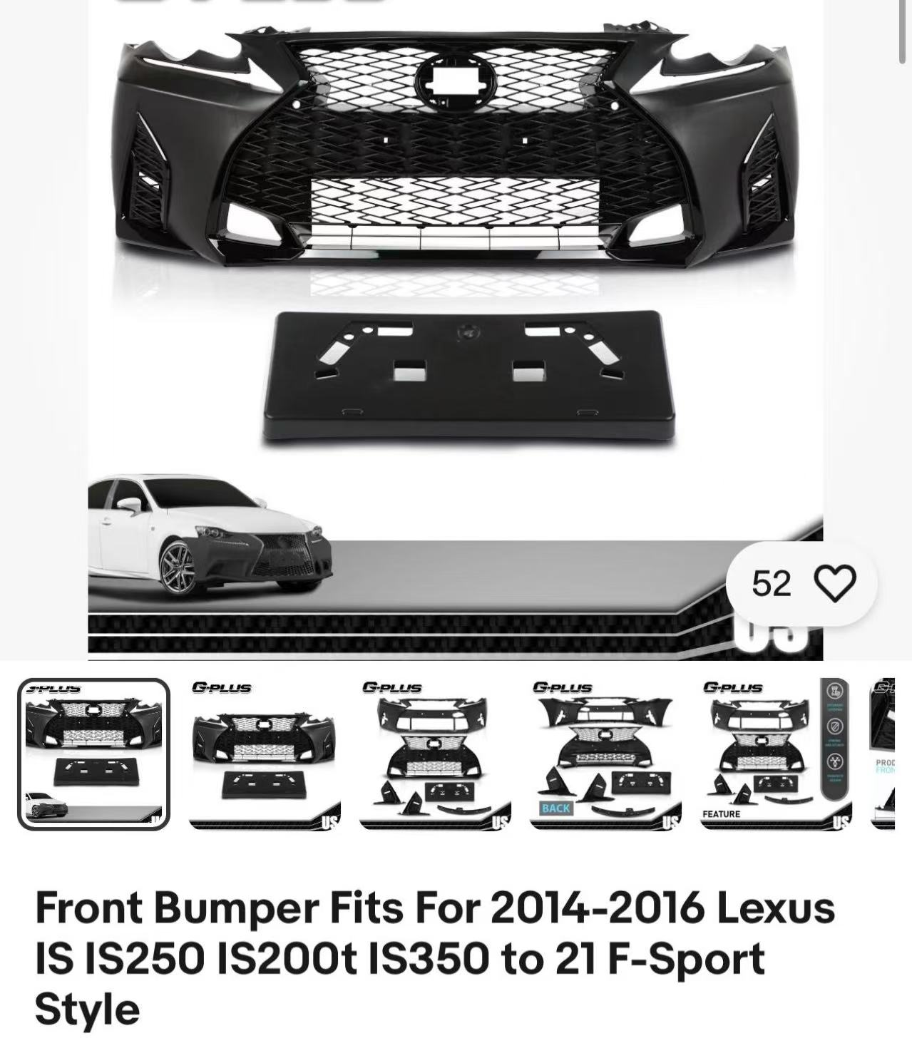 Front Bumper Assy LXT2121660 for 雷克萨斯改装 Lexus Tuning