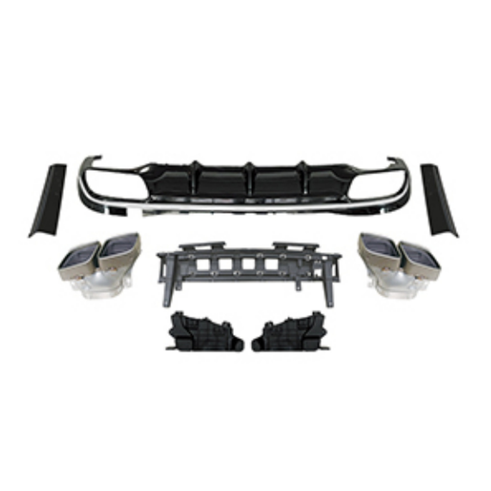 S63 Rear Diffuser With Tips/21+/Silver MTP-W223-007 for BENZ