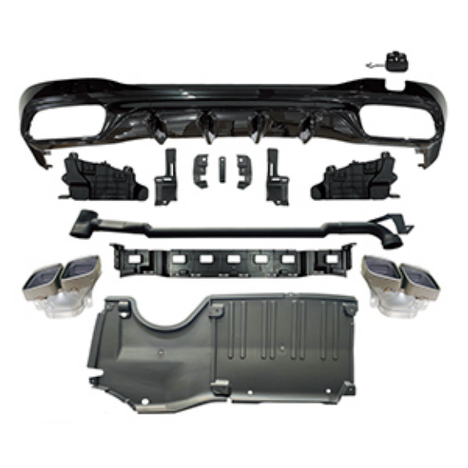 C63 AMG Diffuser With Silver Tips/For AMG MTP-W206-003 for BENZ