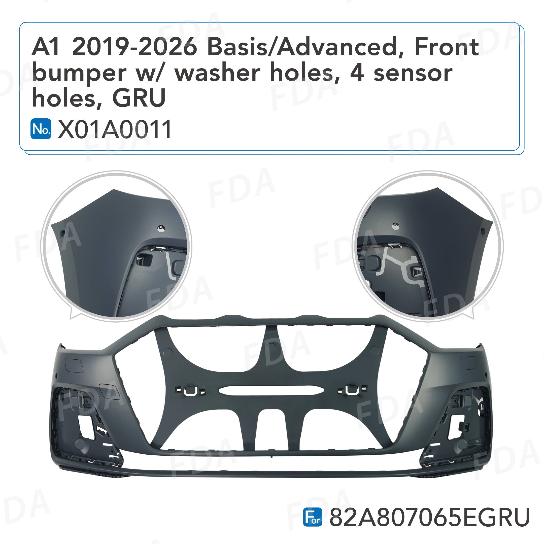 Front Bumper AU0880040AC4 for 奥迪 Audi