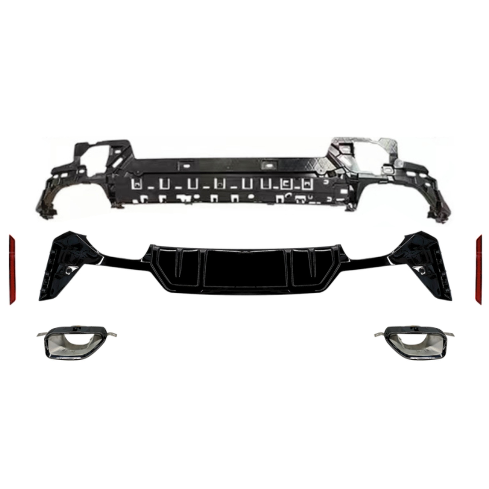 340D-M-Tech Rear Diffuser With Exhaust Pipe MTP-G20-076 for BMW