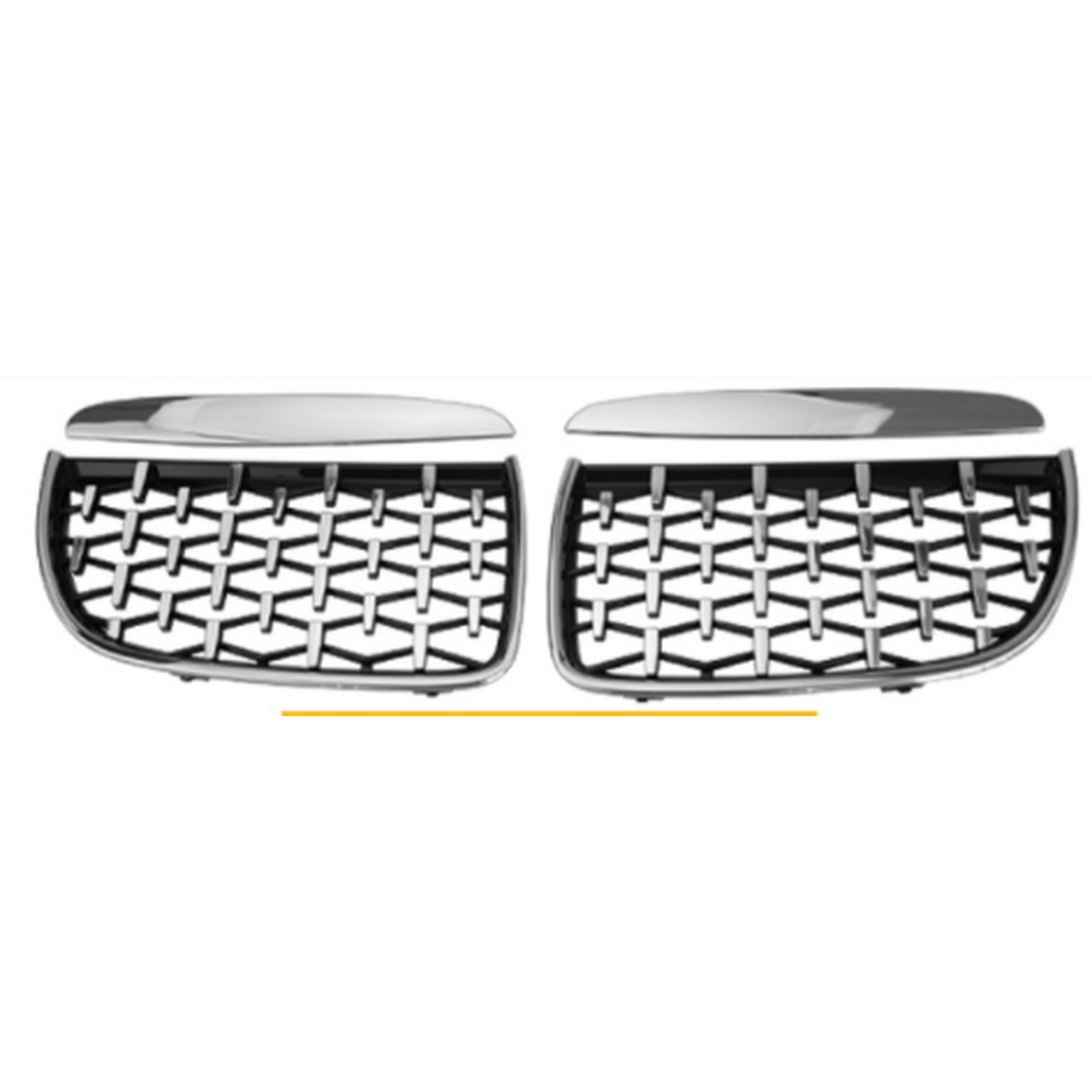 Chrome frame with chrome point grille MTP-BMG-401 for BMW