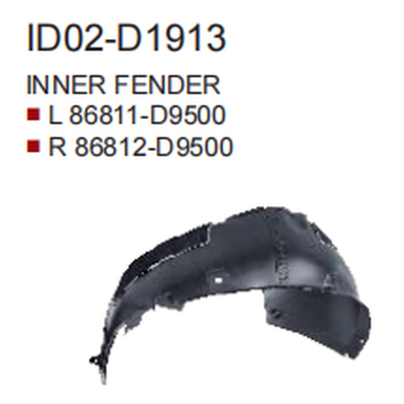 Inner Fender KA0850031 for 起亚 Kia