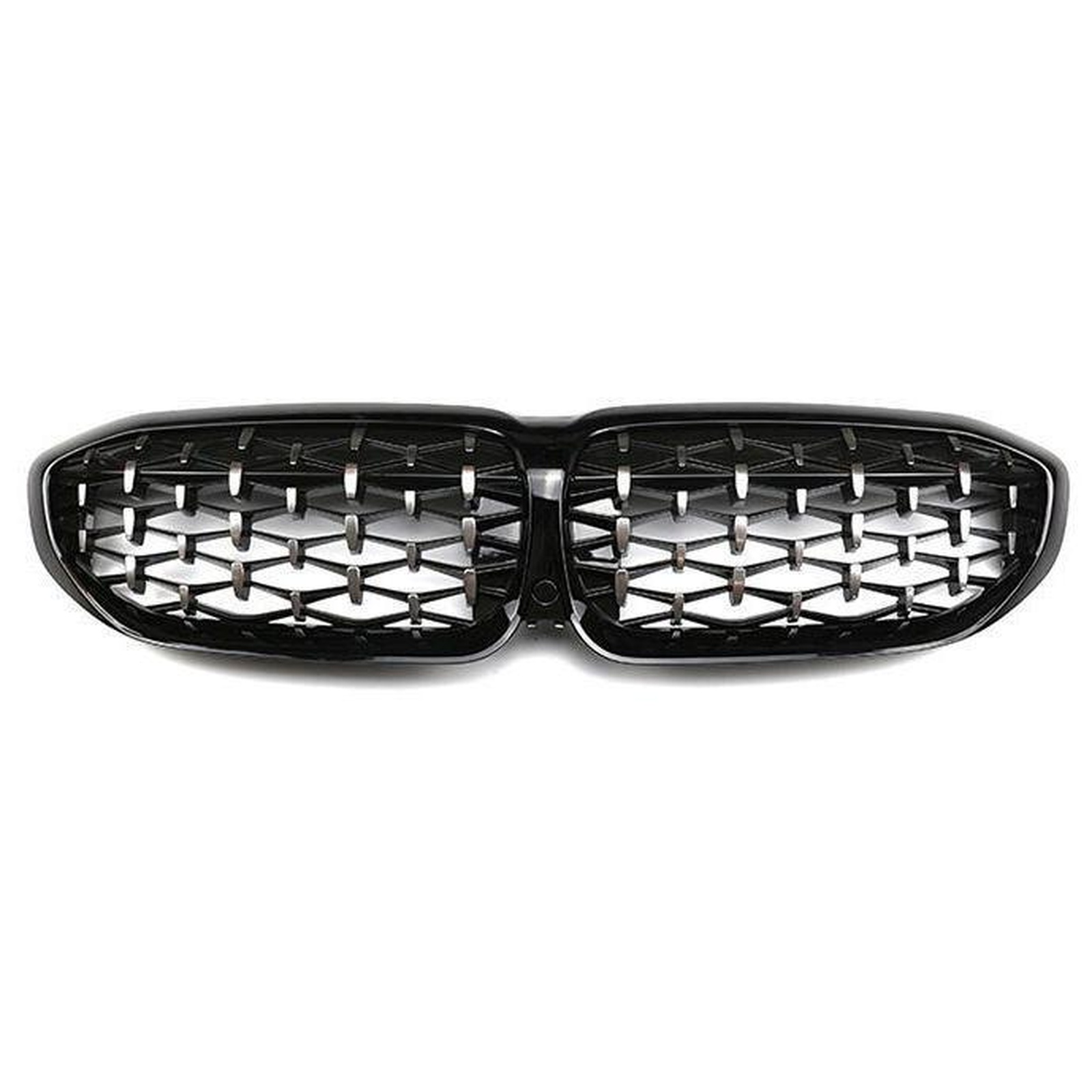 Diamond black frame with chorme point grille(With Hole) MTP-BMG-102 for BMW