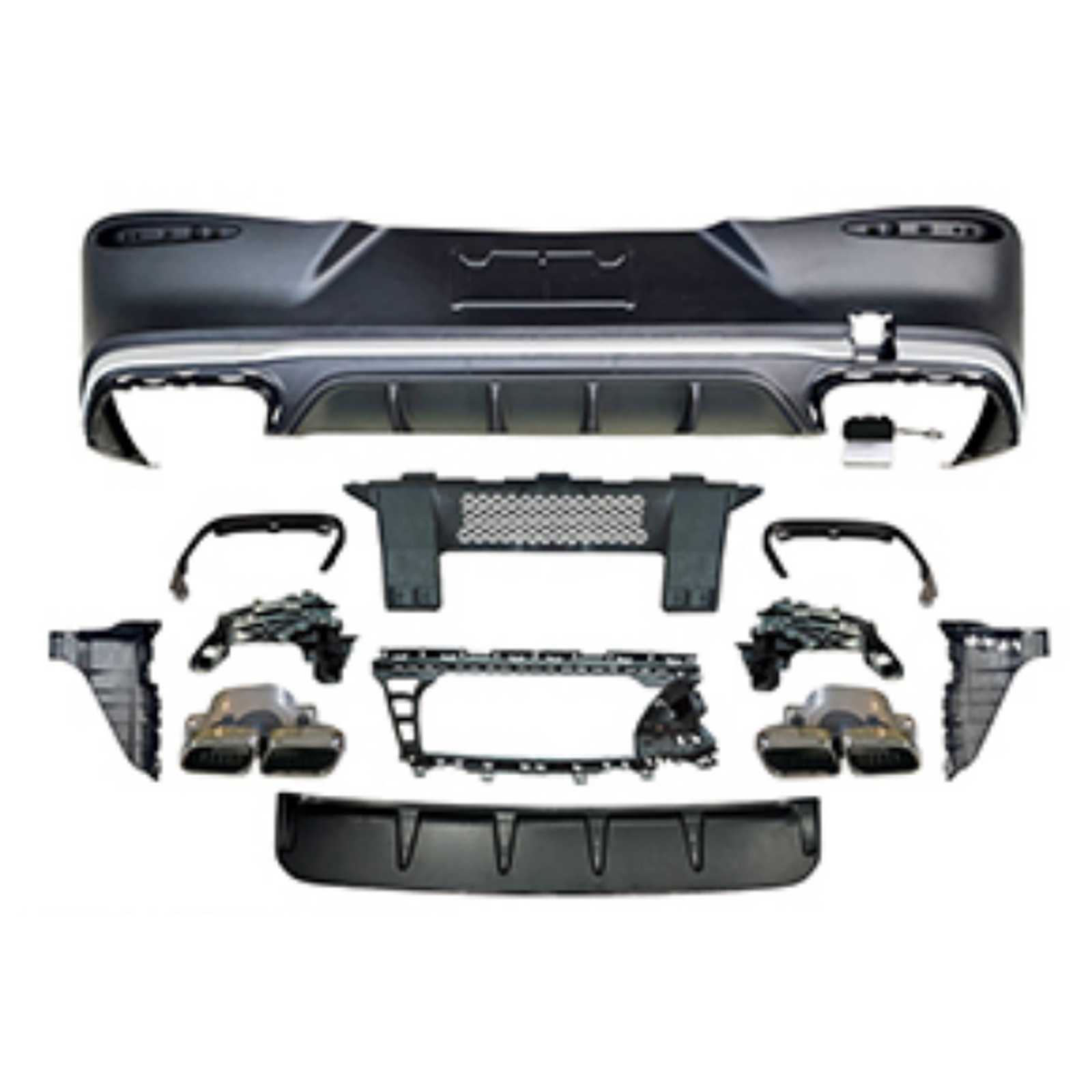 GLC63 Coupe Diffuser With Pipe For AMG-Line/Silver MTP-C254-002 for BENZ