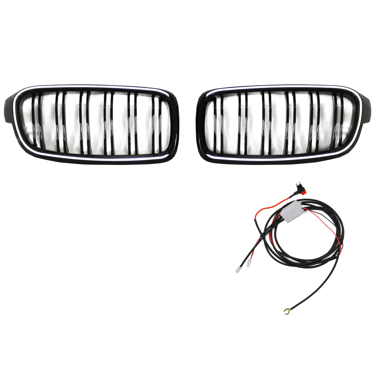 Double Slats LED Gloss black grille MTP-BMG-078 for BMW