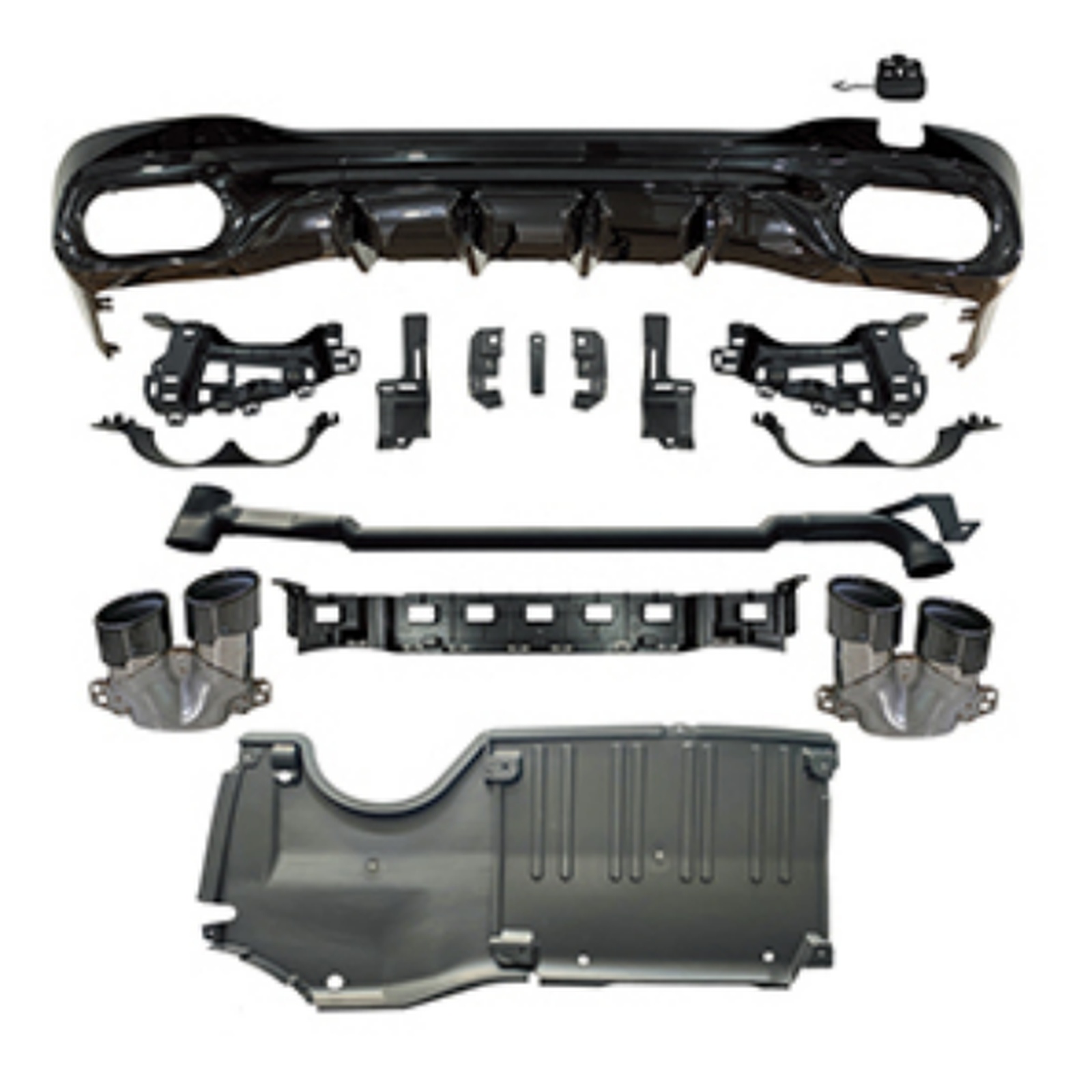 C43 AMG Diffuser With Black Tips/FOr AMG MTP-W206-006 for BENZ