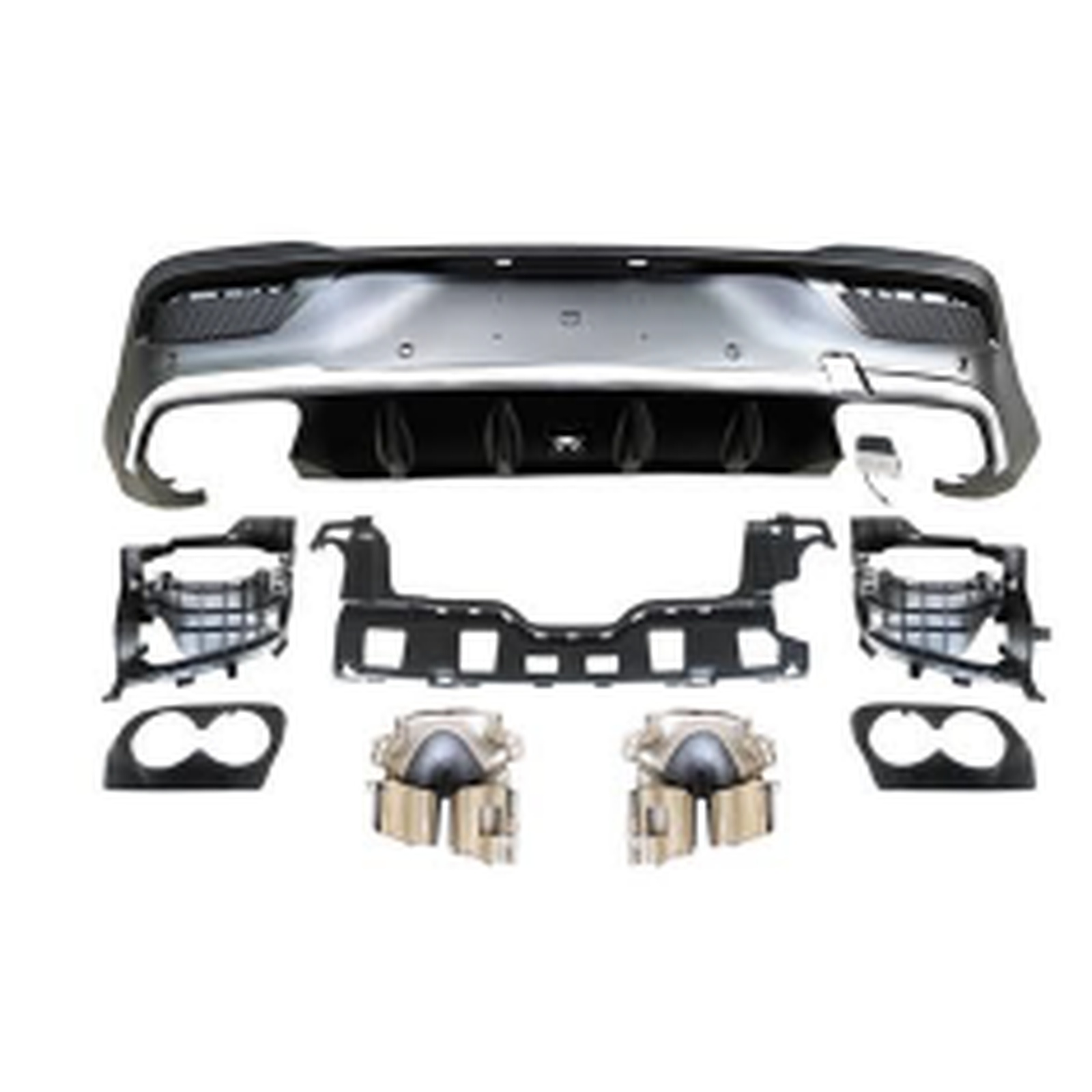 GLE53 Coupe Rear Diffuser With Tips Sliver MTP-W167-019 for BENZ