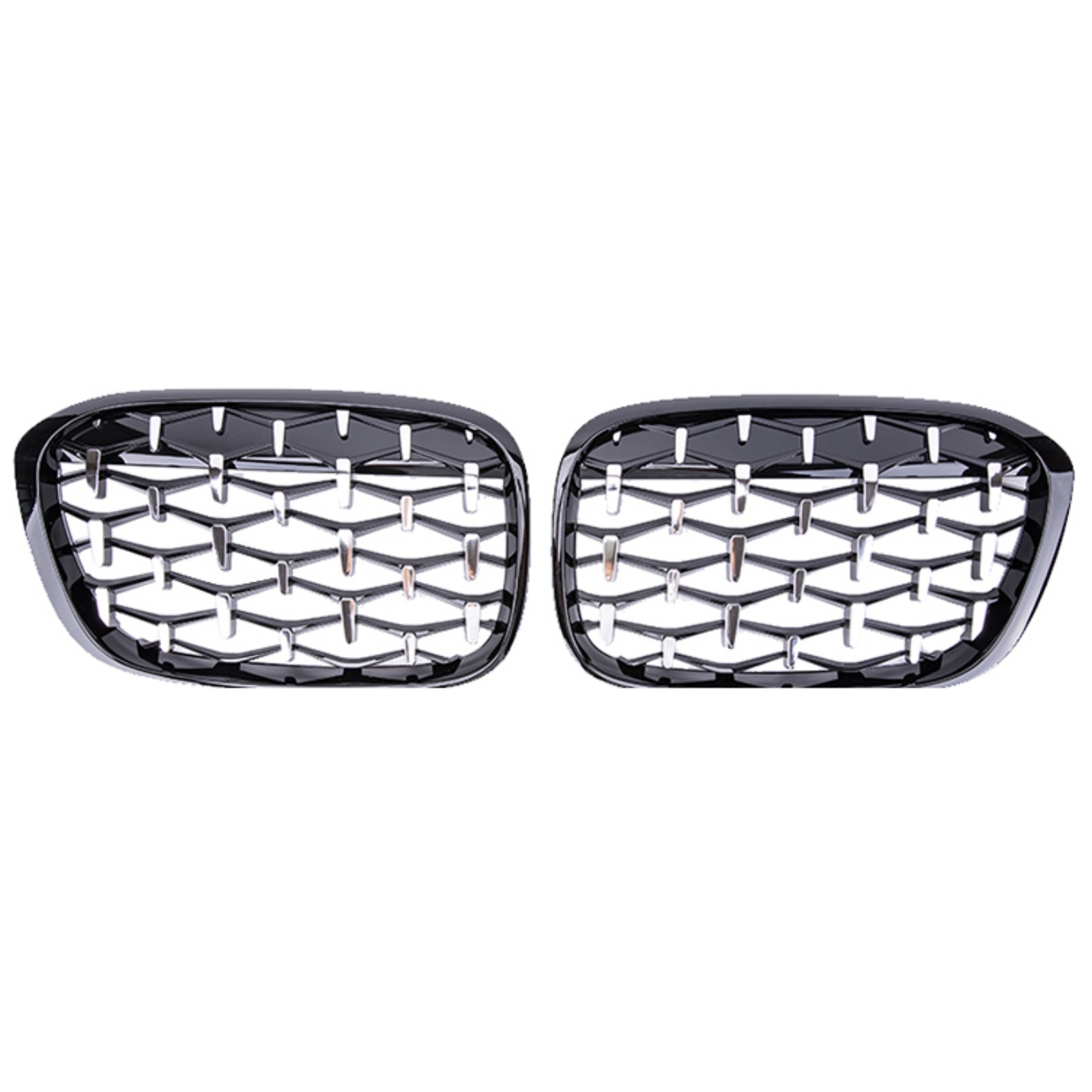 Black frame with chrome point Grille MTP-BMG-225 for BMW