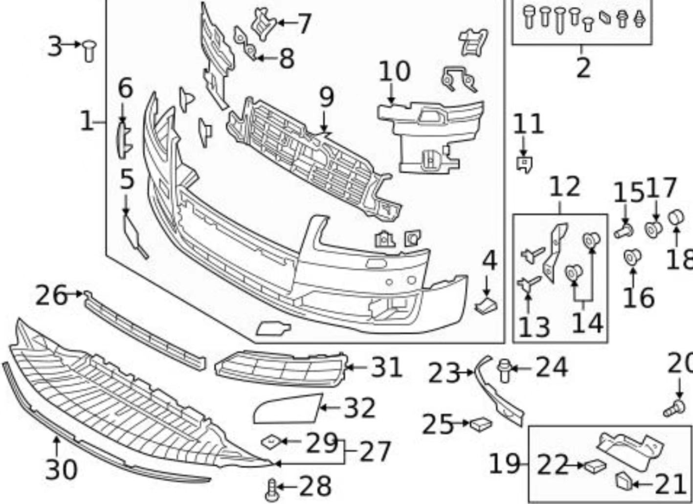 Front Bumper AU0320040 for 奥迪 Audi