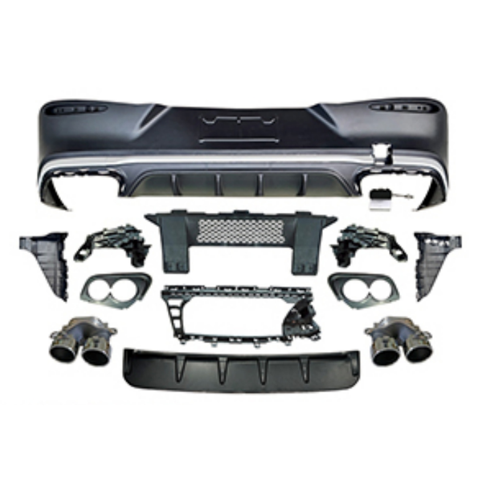 GLC43 Coupe Diffuser With Pipe For AMG-Line/Silver MTP-C254-003 for BENZ