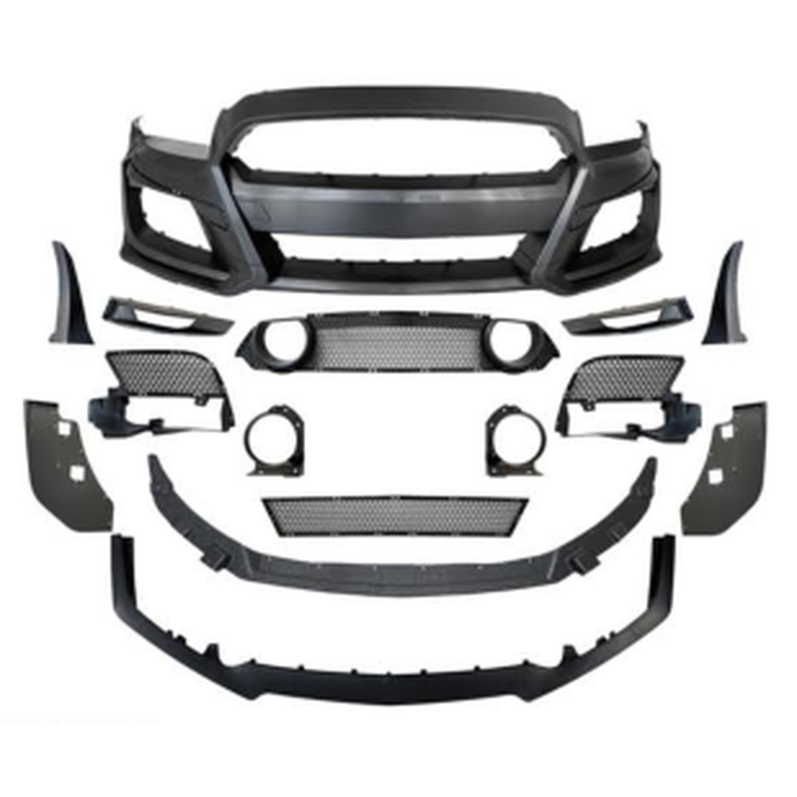 Old To New GT500 Front Bumper With Grille Light Hole For 13-14 V6&GT MTP-MUST-076-1 for FORD