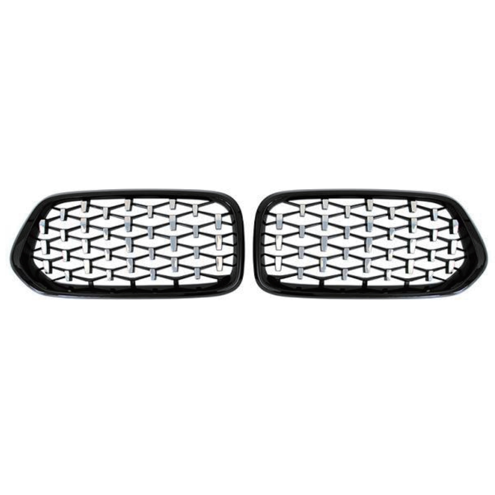 Black frame with chrome point Grille MTP-BMG-370 for BMW