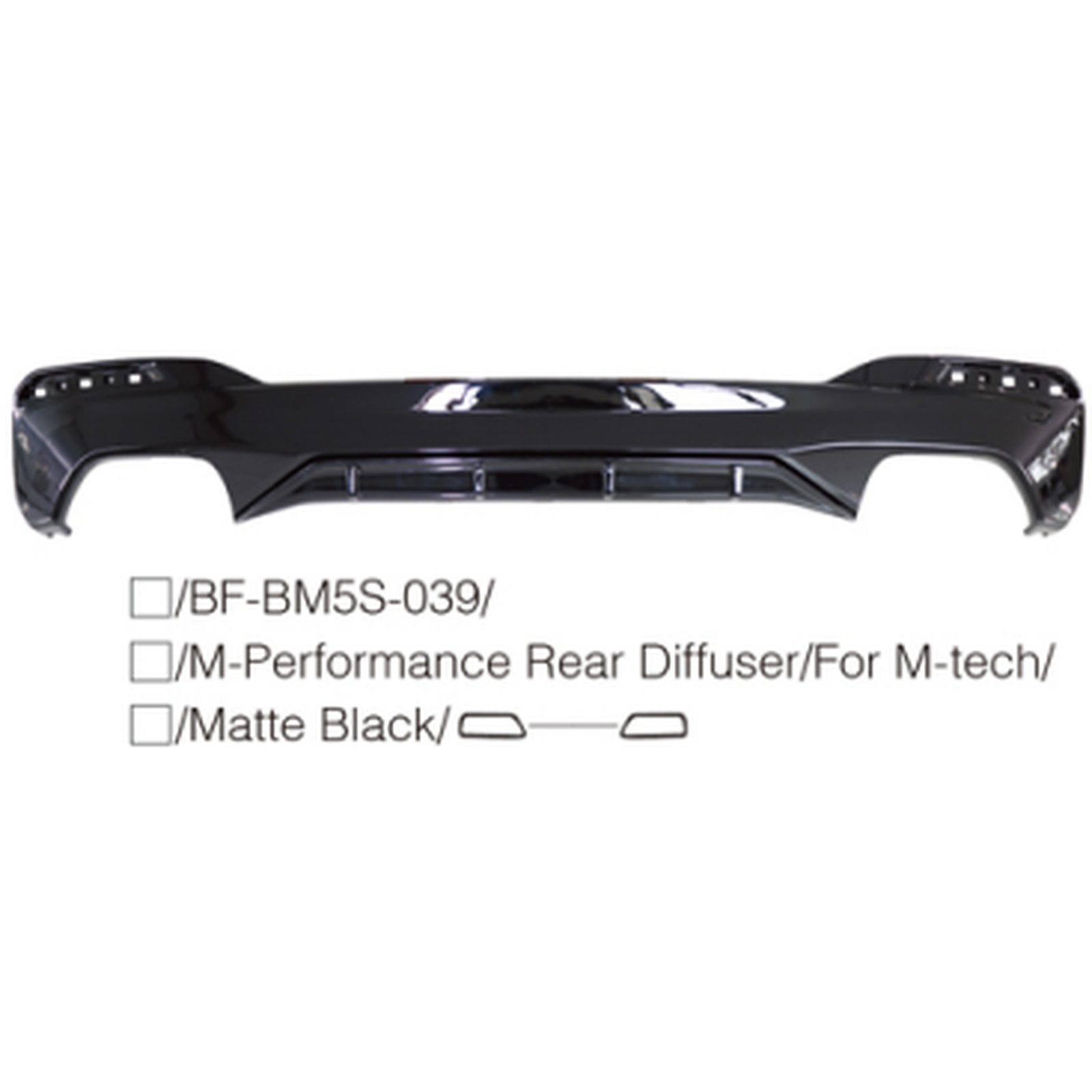 M-Performance Rear Diffuser/For M-Tech/ Matte Black & Carbon Look/ MTP-G30-057 for BMW