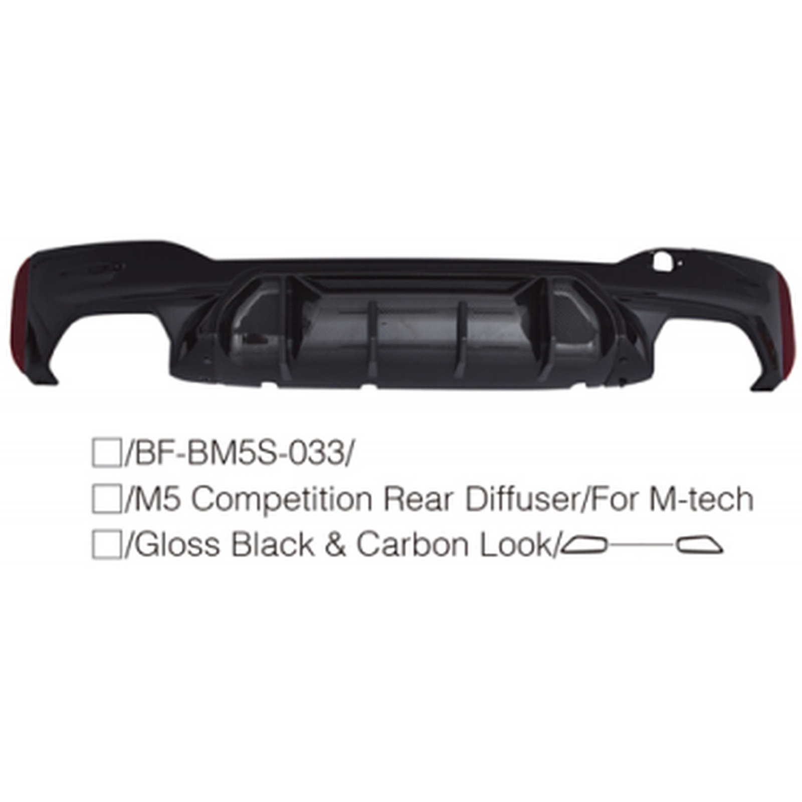 M-Performance Rear Diffuser/For M-Tech/ Matte Black/口----口 MTP-G30-052 for BMW