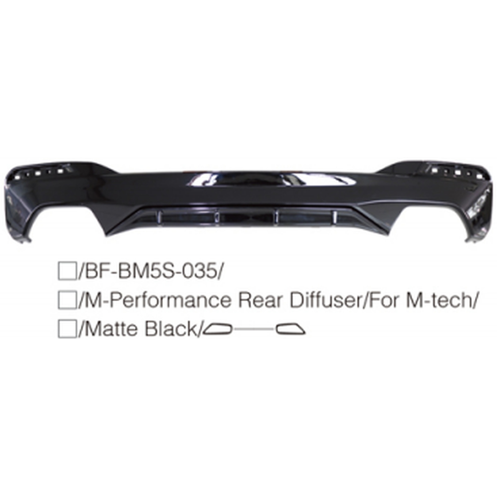 M-Performance Rear Diffuser/For M-Tech/ Matte Black & Carbon Look/口----口 MTP-G30-053 for BMW