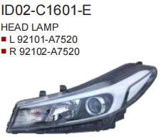 Head Lamps KA2550111Ⅰ for 起亚 Kia
