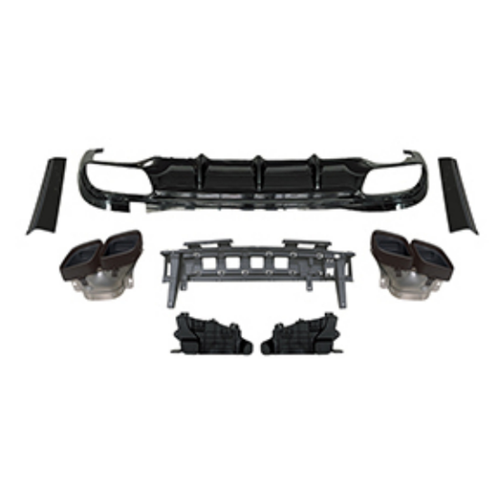 S63 Rear Diffuser With Tips/21+/Black MTP-W223-008 for BENZ