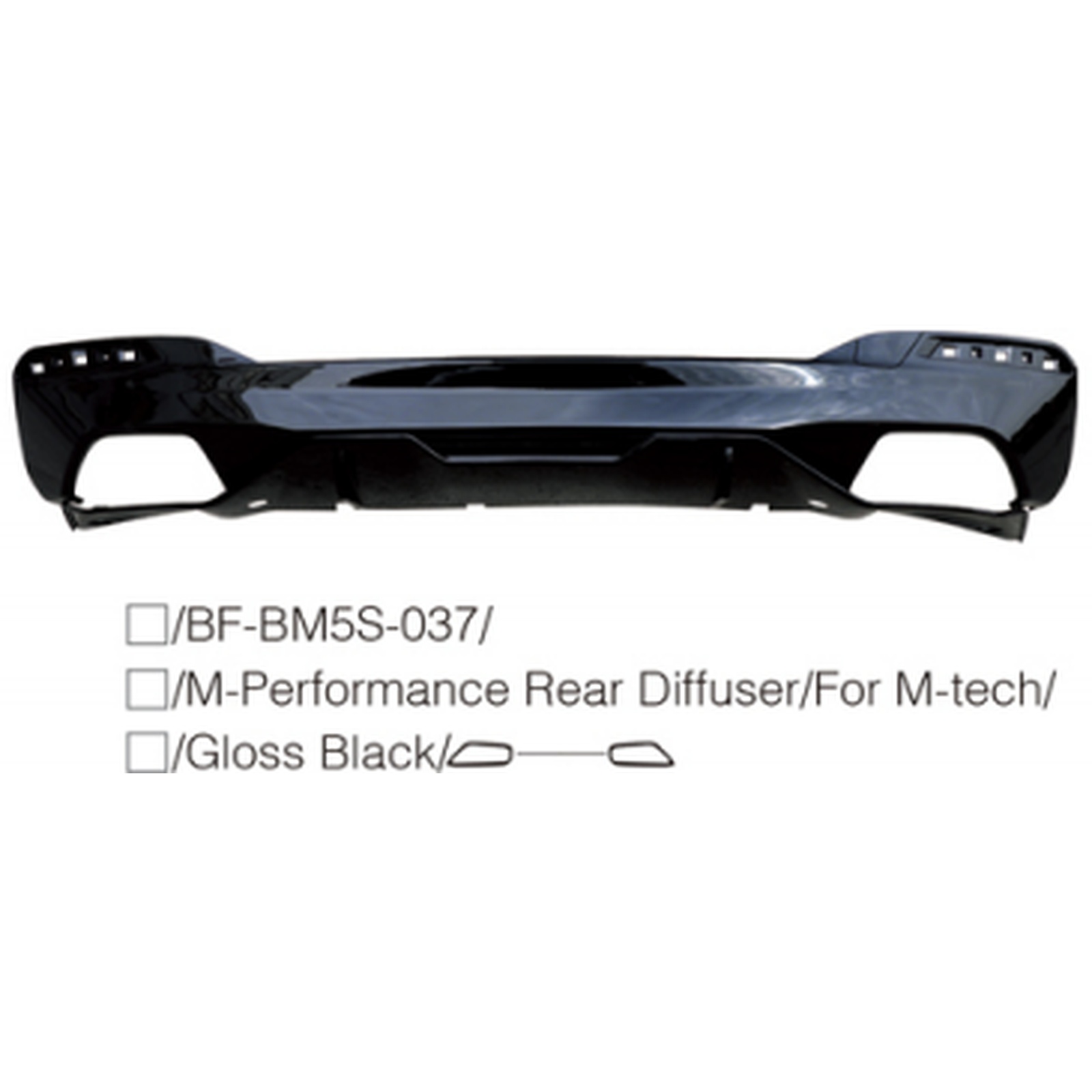 M-Performance Rear Diffuser/For M-Tech/ Gloss Black & Carbon Look/口----口 MTP-G30-055 for BMW