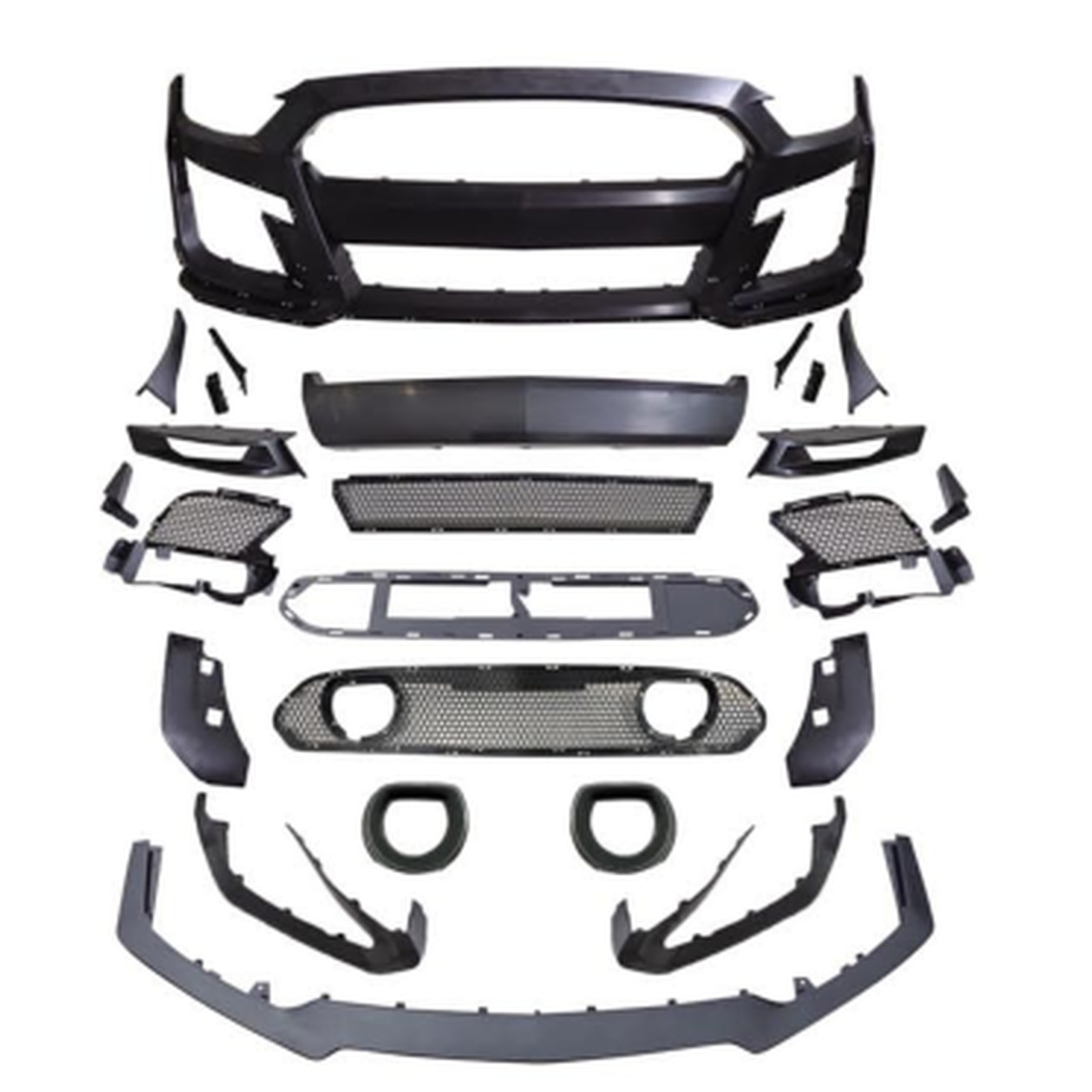 GT500 Style Front Bumper  With Grille Light/15-17 MTP-MUST-093 for FORD