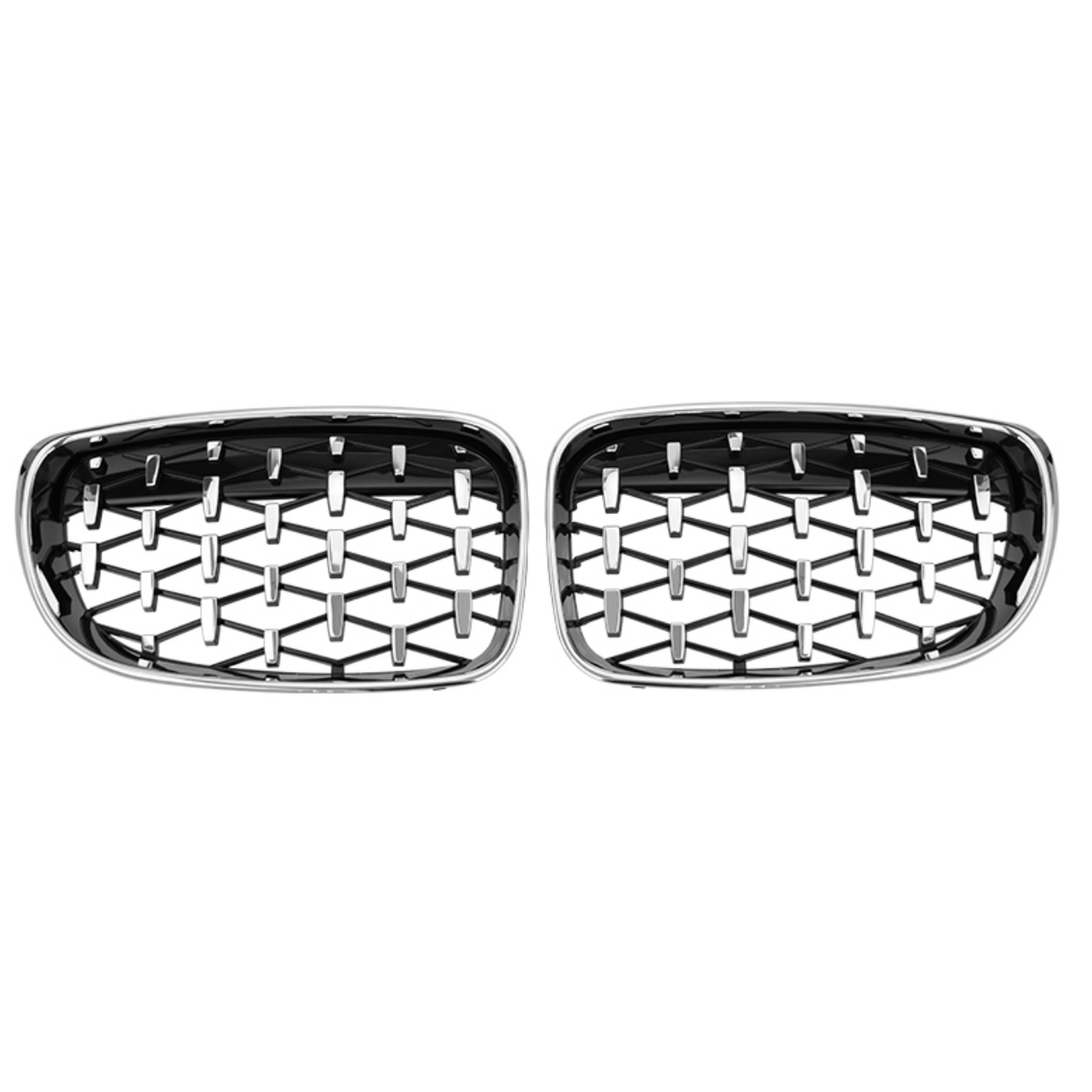 Chrome frame with chrome point grille MTP-BMG-327 for BMW
