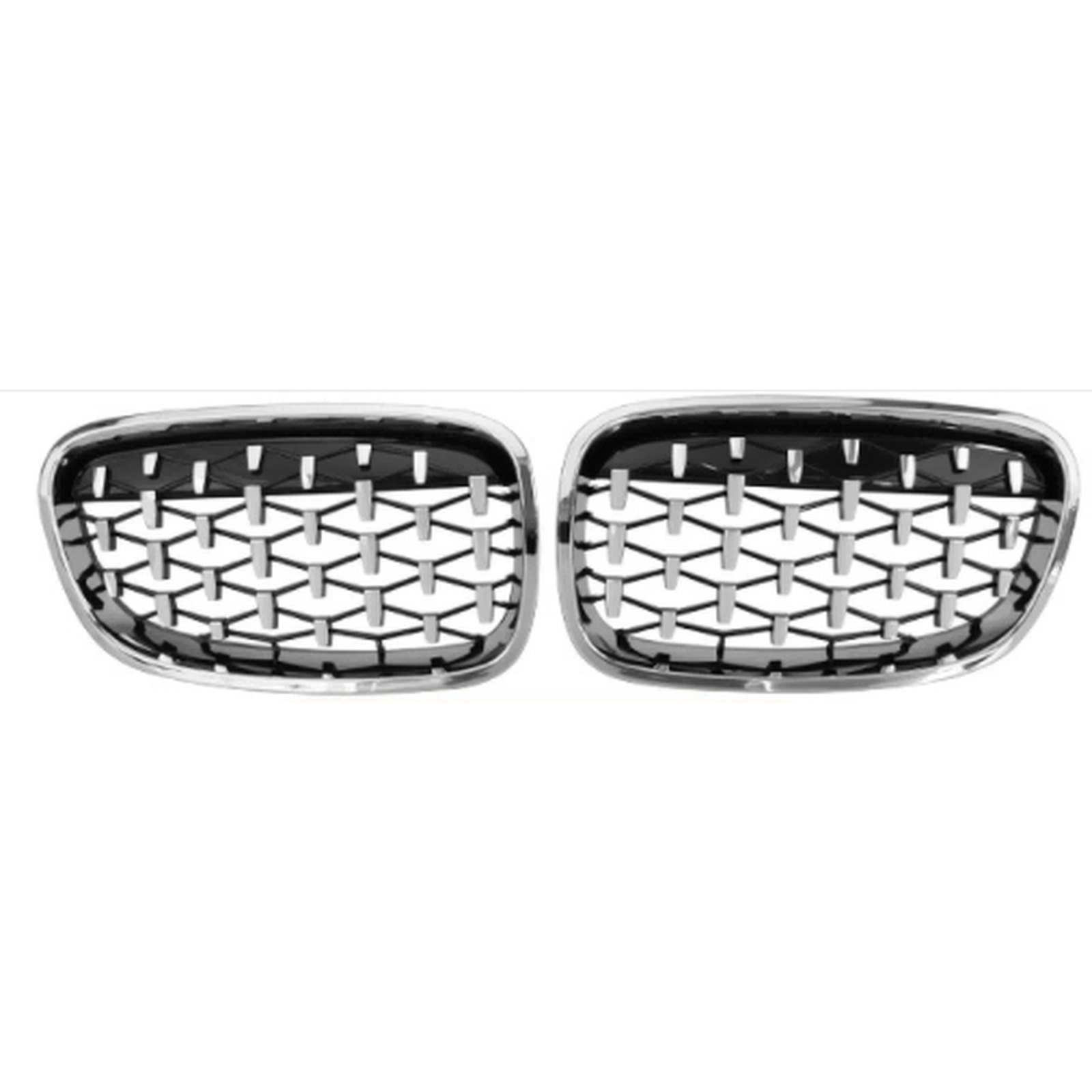 Chrome frame with chrome point grille MTP-BMG-375 for BMW