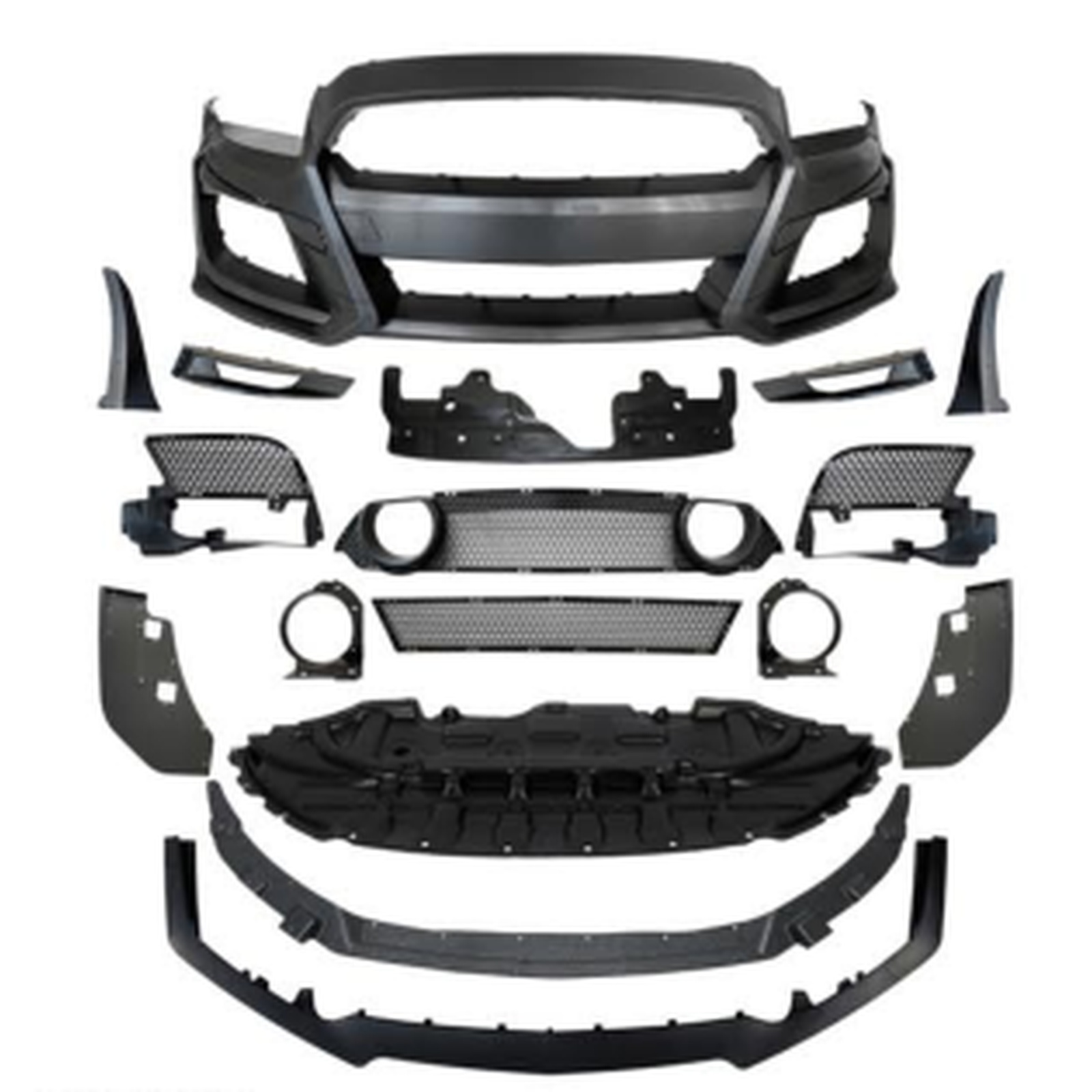 Old To New GT500 Front Bumper With Grille Light Hole For 10-14 GT500 MTP-MUST-077-1 for FORD