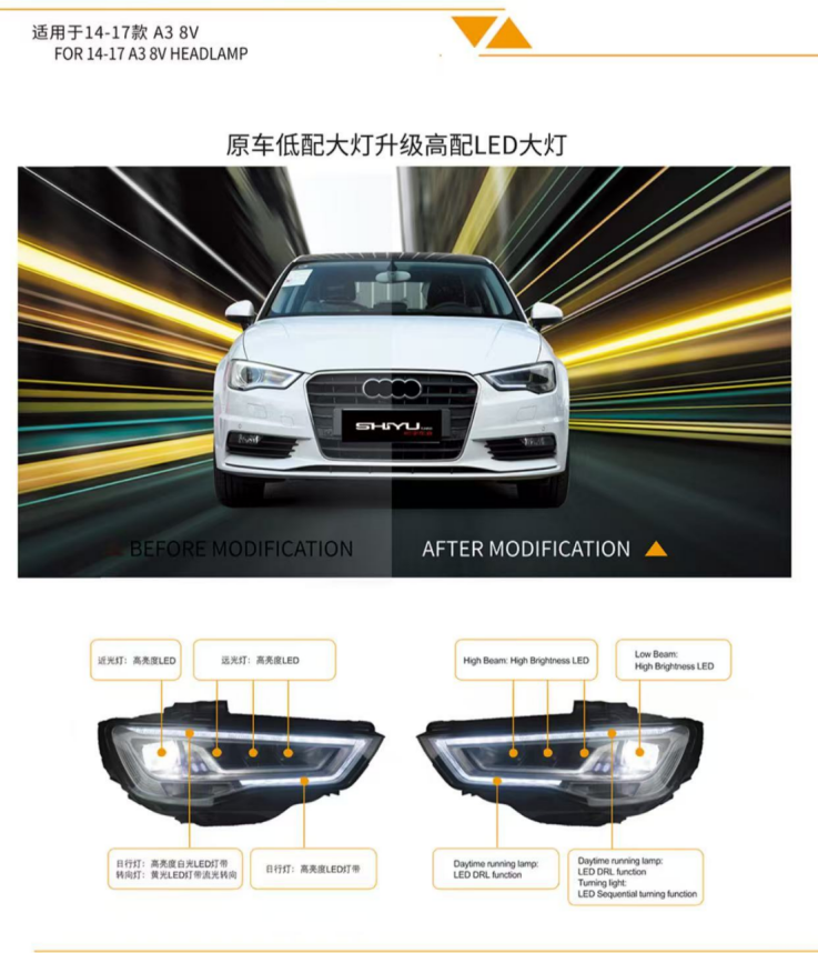 Head Lamps AU0820110 for 奥迪 Audi