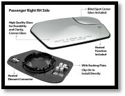 Heated Mirror Glass FD0780281 for 福特 Ford