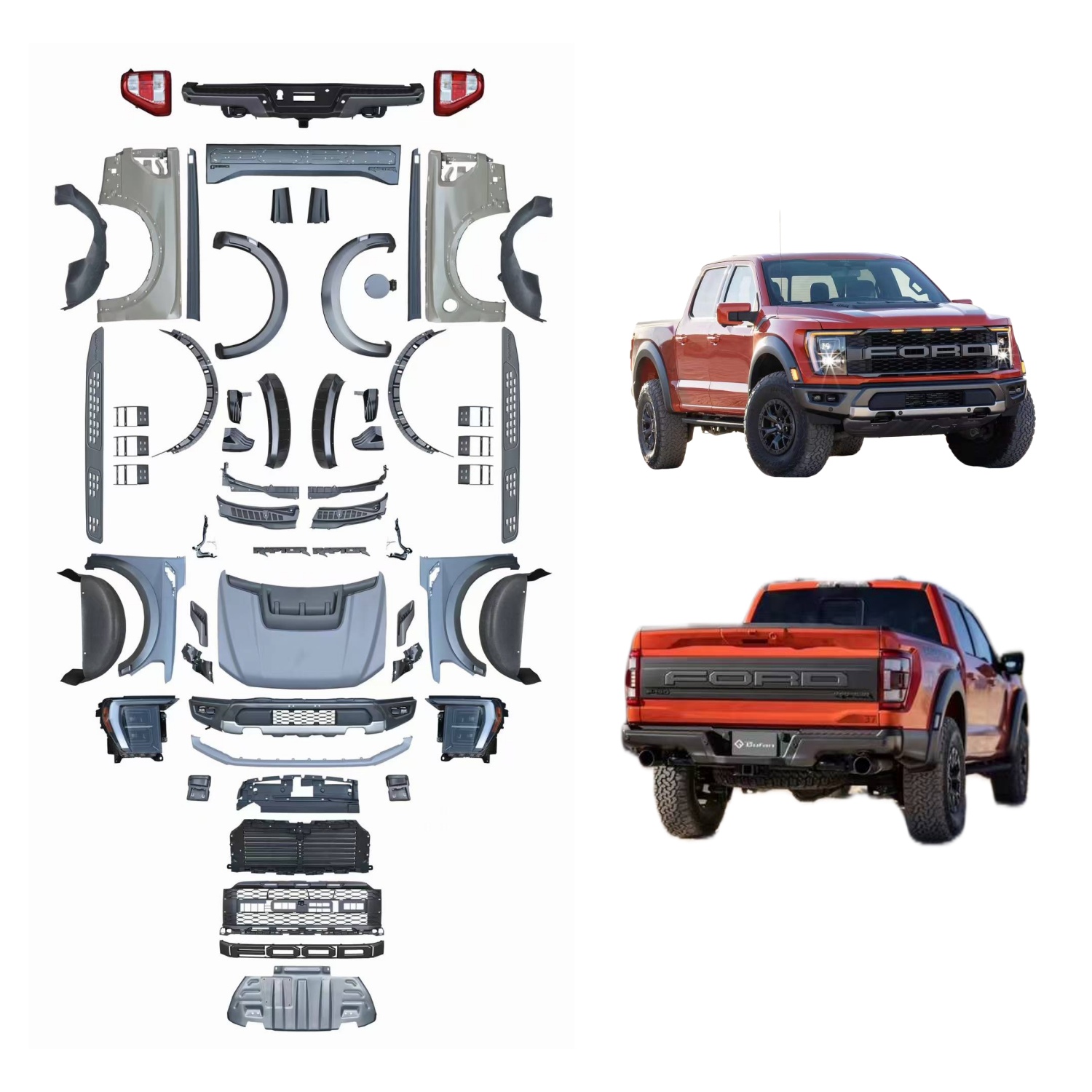 Old To New 21 Raptor Style Bodykit For 15-20 Ford F-150 MTP-F150-001 for FORD