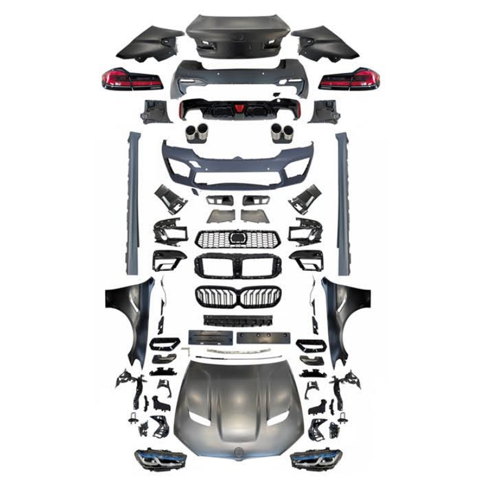 Old To New G30 LCI M5 CS Full Set Bodykit For F10 (With Trunk Lid and Rear Fender) MTP-F10-051 for BMW