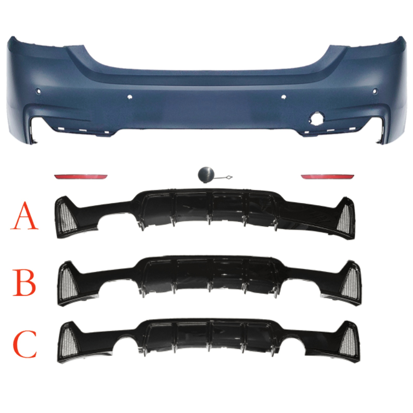 F32/33/36 M-Tech Rear Bumper Assy MTP-F32-015 for BMW