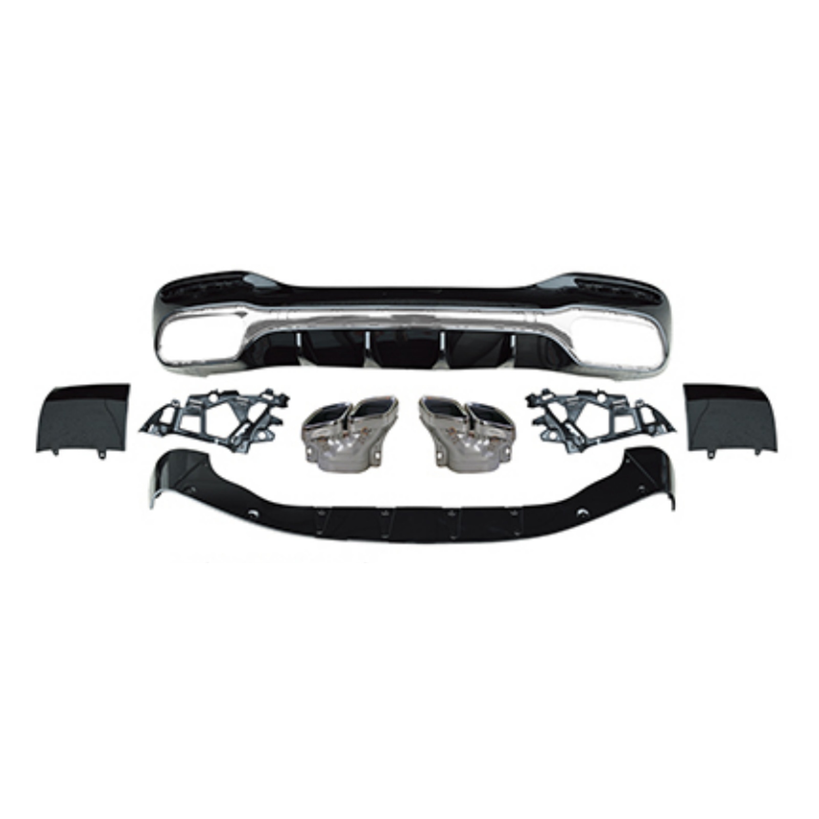 SL63 Rear Diffuser With Silver Tips/23+ MTP-W232-003 for BENZ
