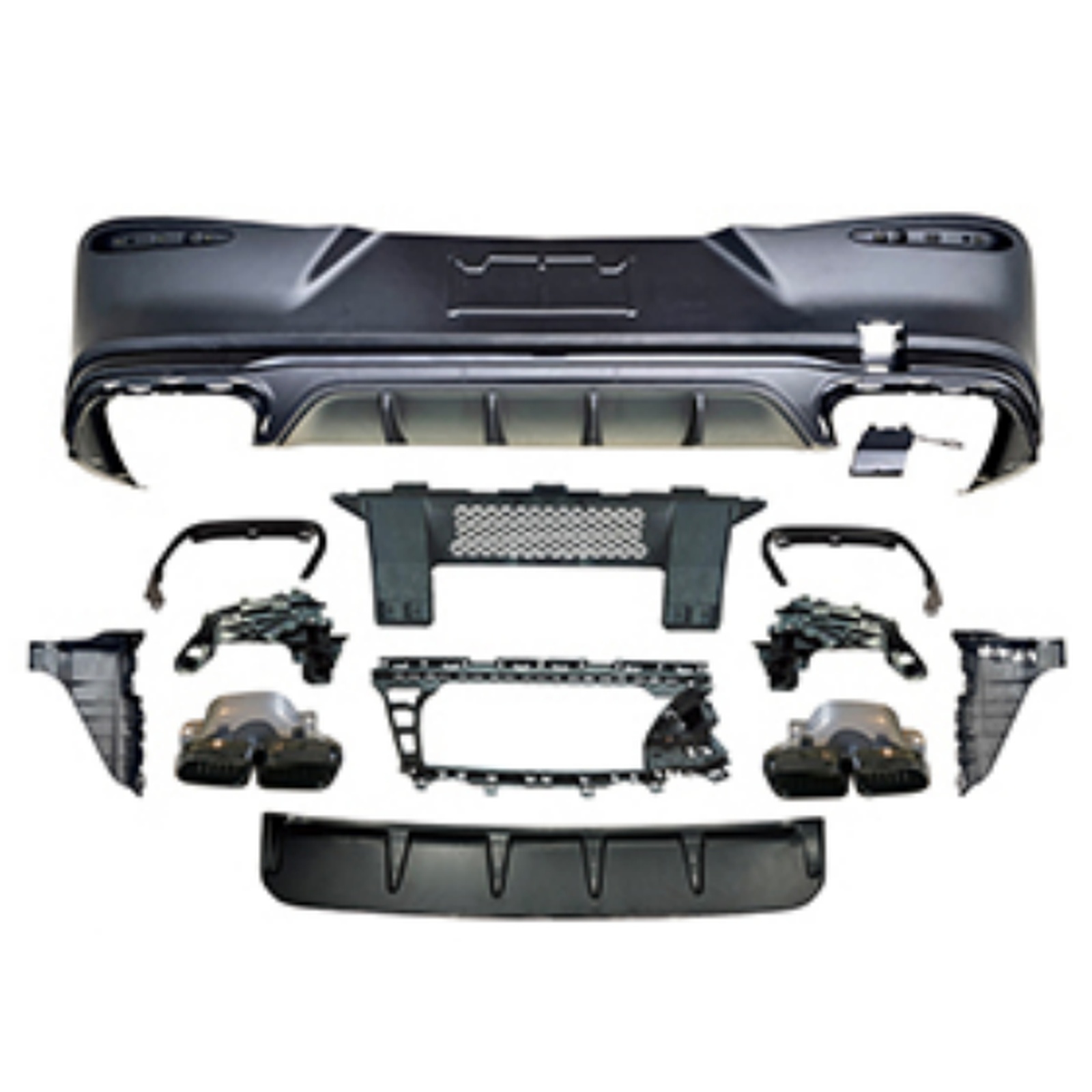 GLC63 Coupe Diffuser With Pipe For AMG-Line/Black MTP-C254-004 for BENZ