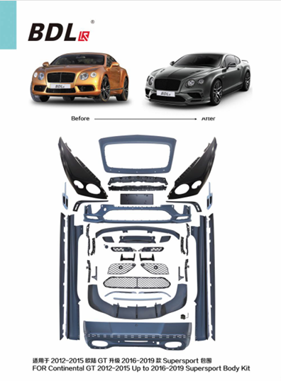 For Continental GT 2012-2015 Up to 2016-2019 Supersport Body Kit MTP-BL-001 for Bentley