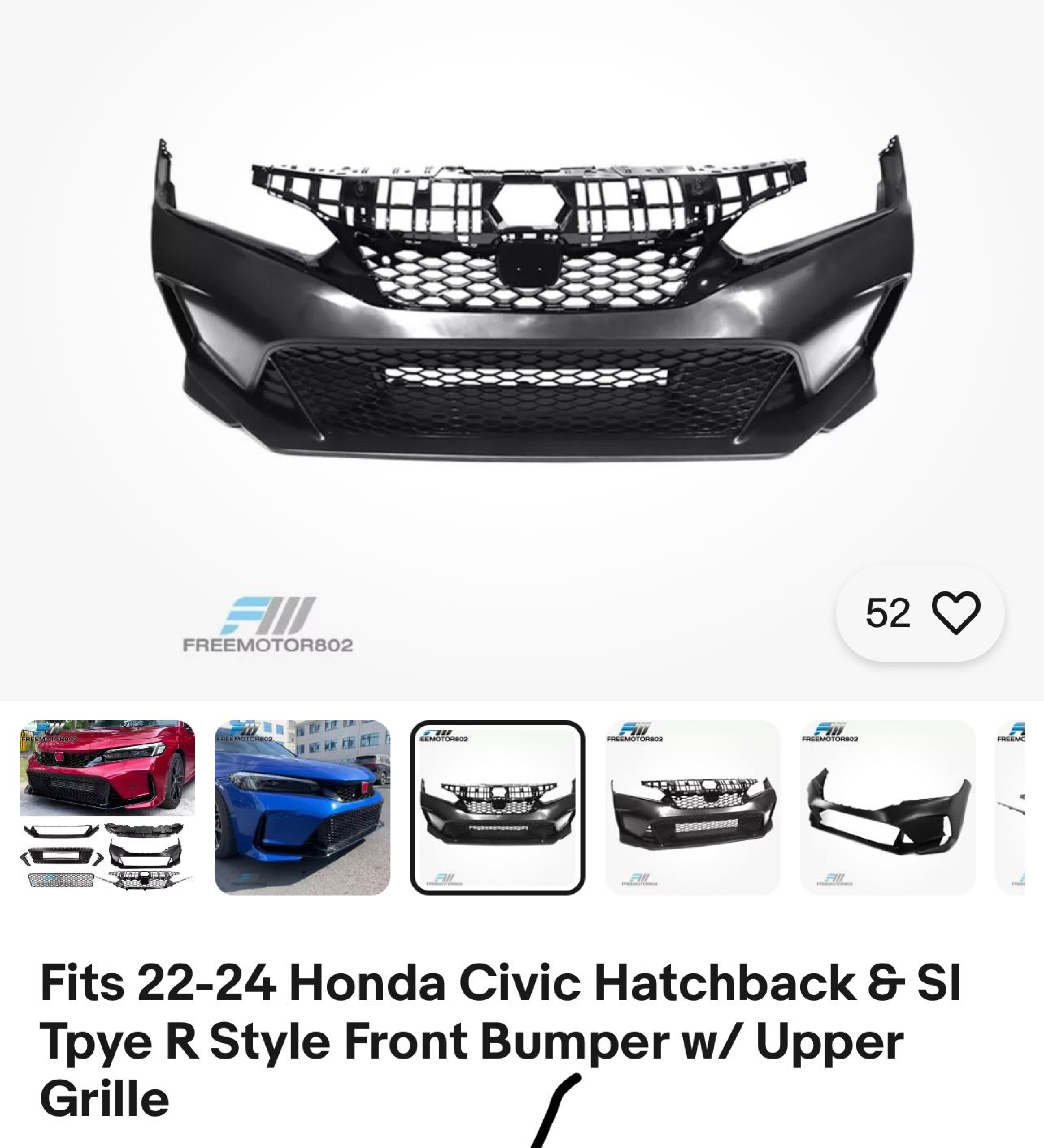 Front Bumper Upgrade Kit HDT0871810 for 本田改装 Honda