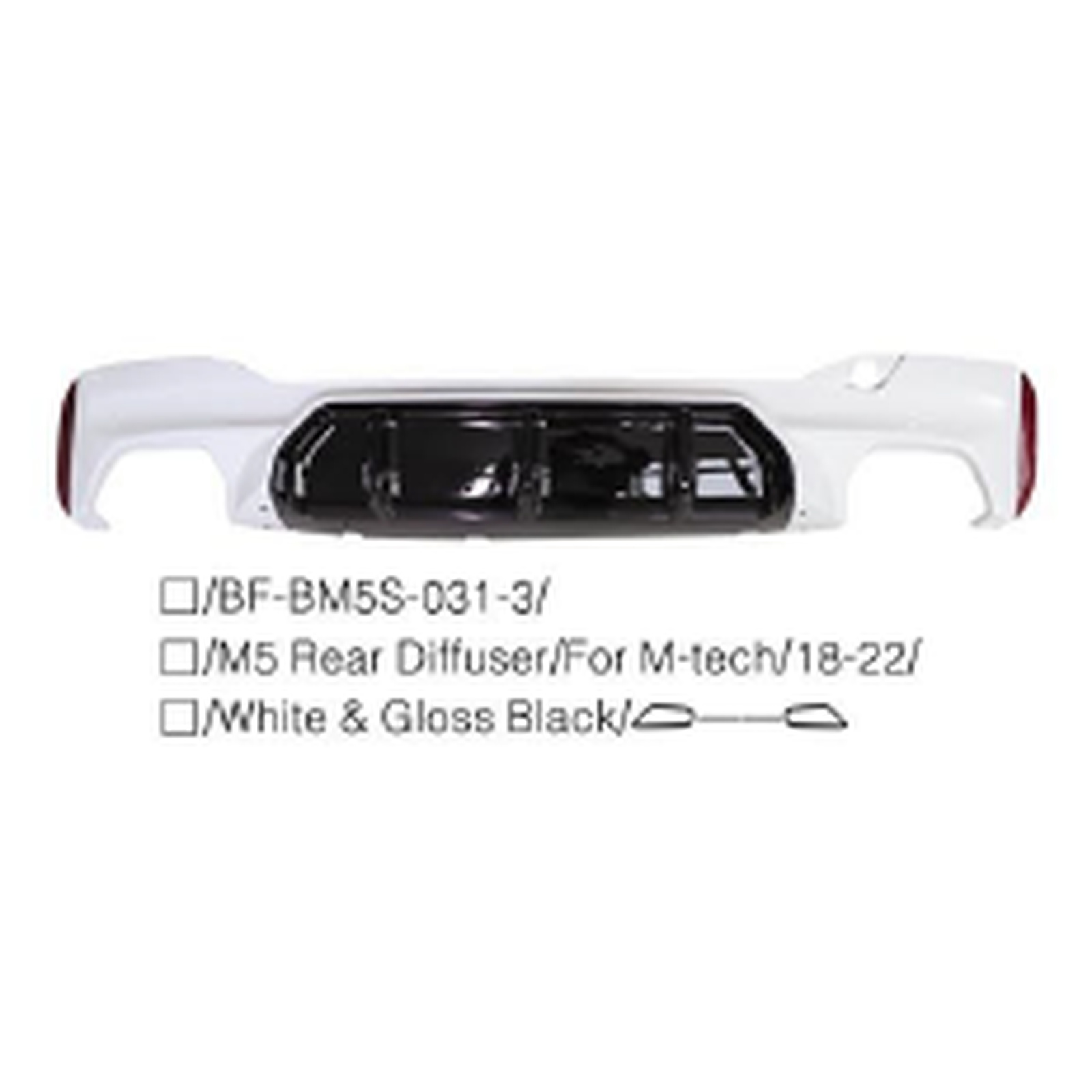 M5 Rear Diffuser/For M-Tech/ Gloss Black/ 口----口 MTP-G30-049 for BMW