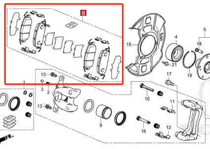 Brake Pads HD0862260 for 本田 Honda